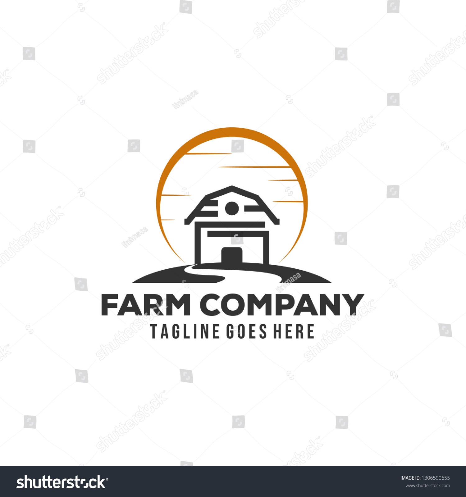 Farm House Concept Logo Template Creek Stock Vector (Royalty Free ...