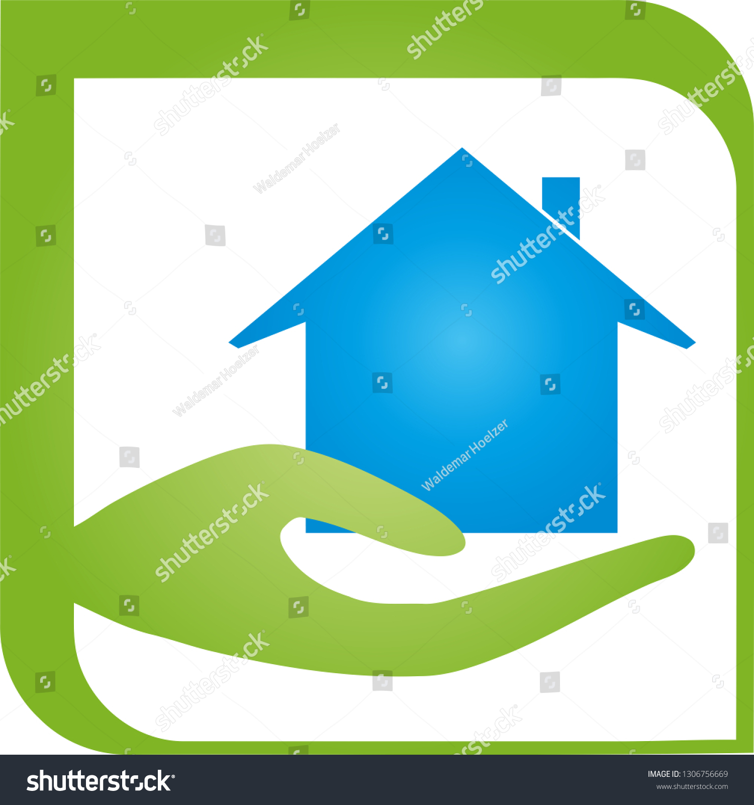 Hand House Logo Stock Vector (royalty Free) 1306756669 