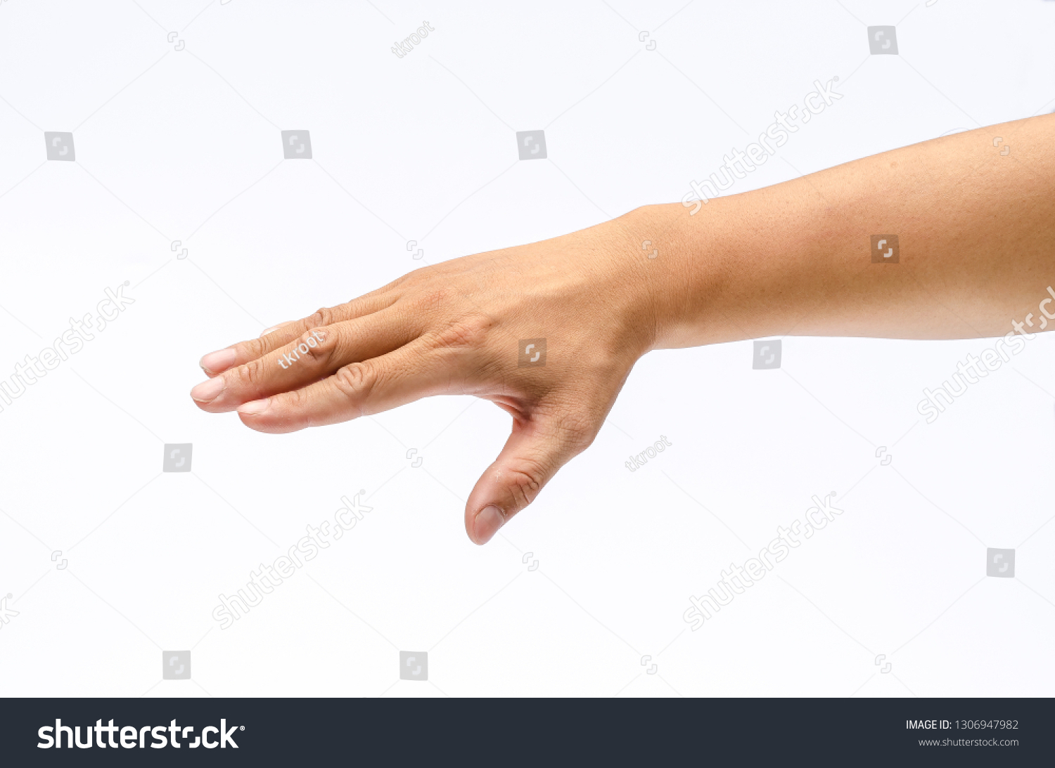 Close Hand Show Palm Down Isolated Stock Photo 1306947982 Shutterstock