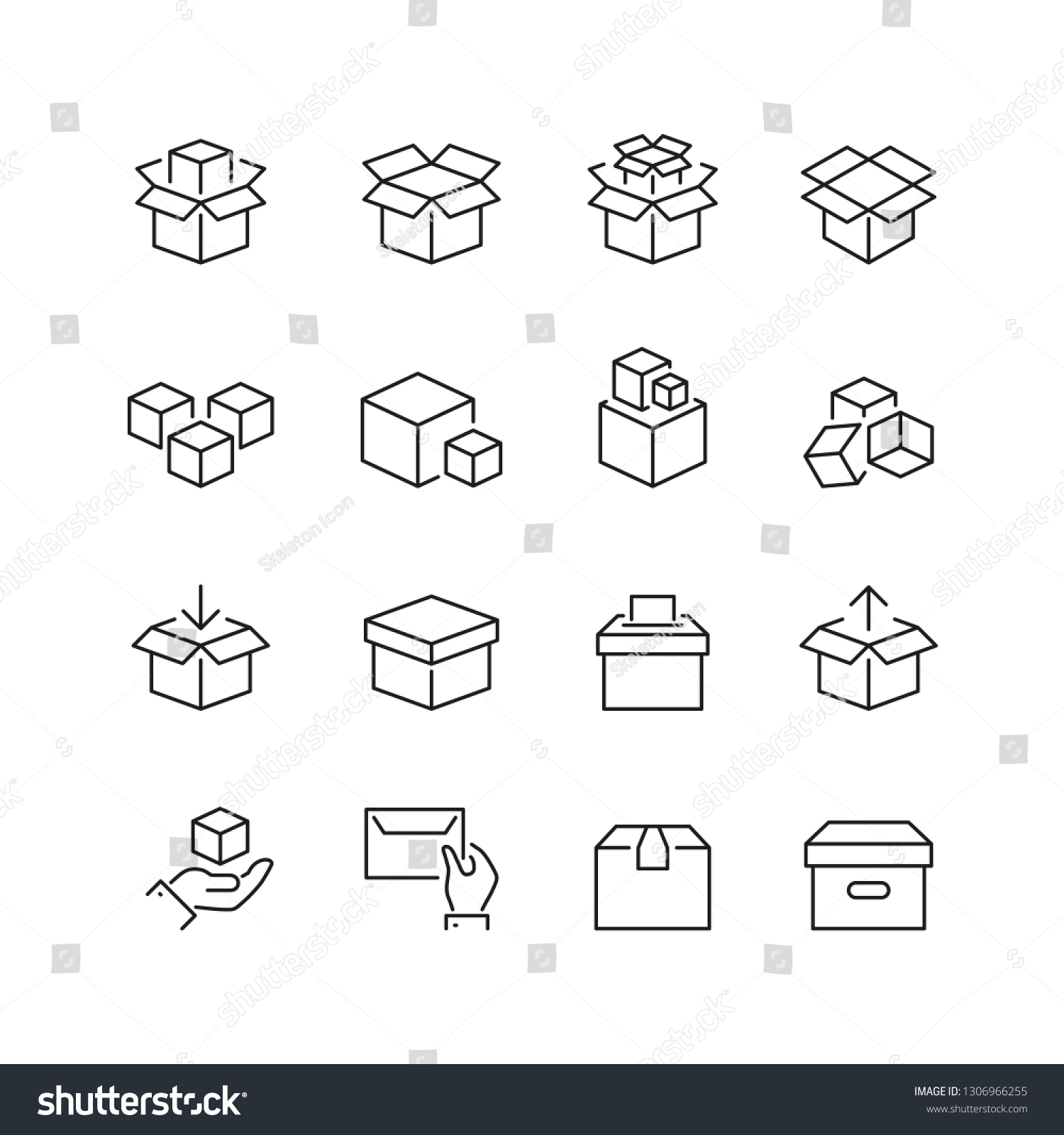 Boxes Related Icons Thin Vector Icon Stock Vector (Royalty Free ...