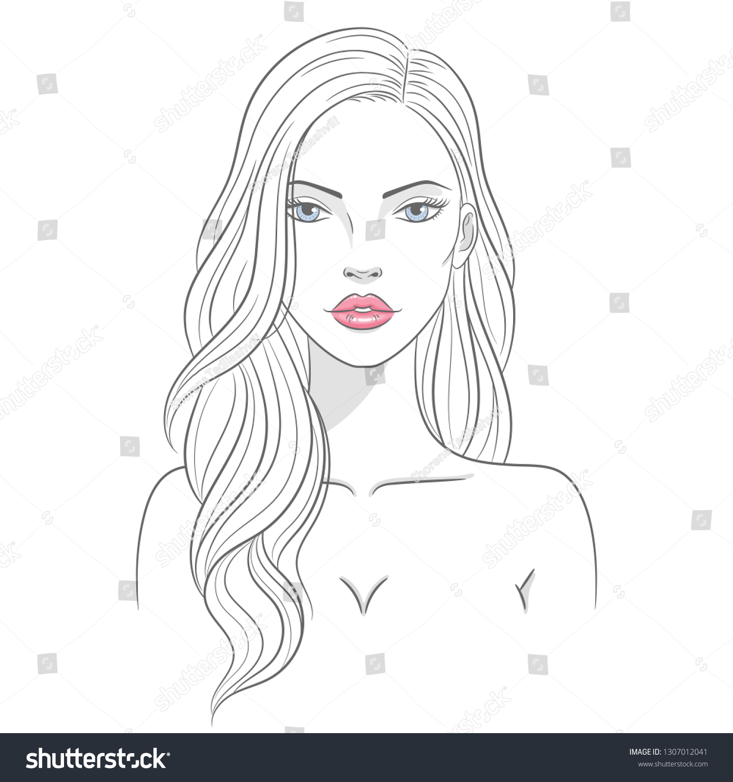 Vector Illustration Beautiful Young Nude Woman Stock Vector Royalty Free 1307012041 Shutterstock 6296