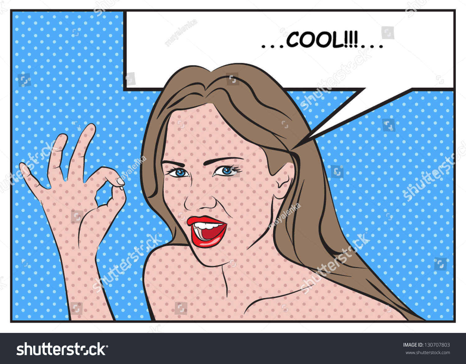 Vector Comic Woman Speech Bubble Stock Vector Royalty Free 130707803