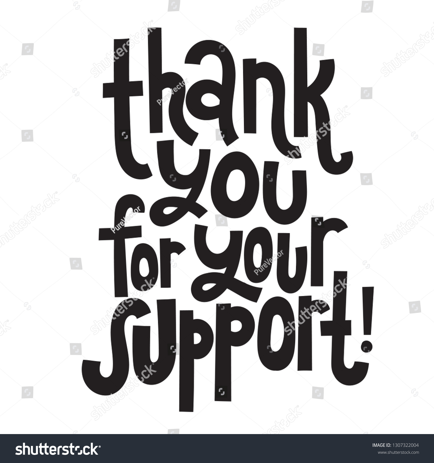 Thank You Your Support Unique Slogan Stock Vector (Royalty Free ...