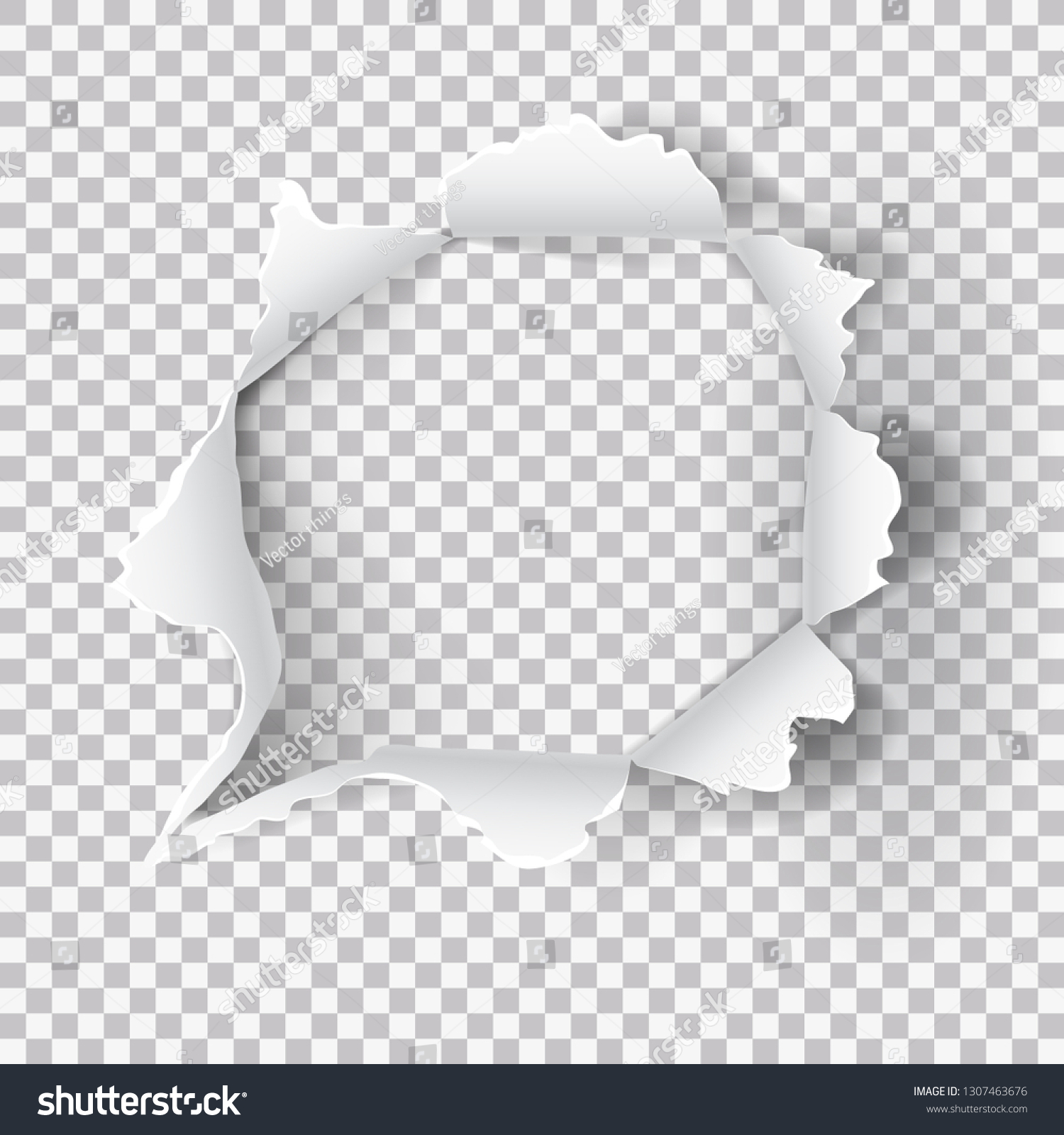 Torn Paper Hole On Transparent Background Stock Vector (Royalty Free