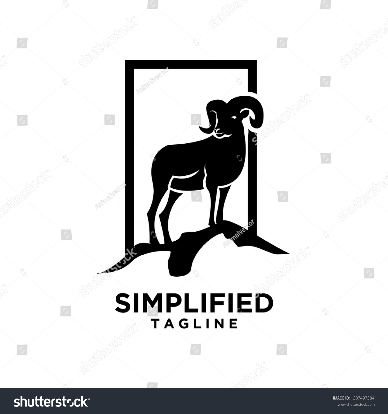 Rams Goat Mountain Sport Logo Gold Stock Vector (Royalty Free ...