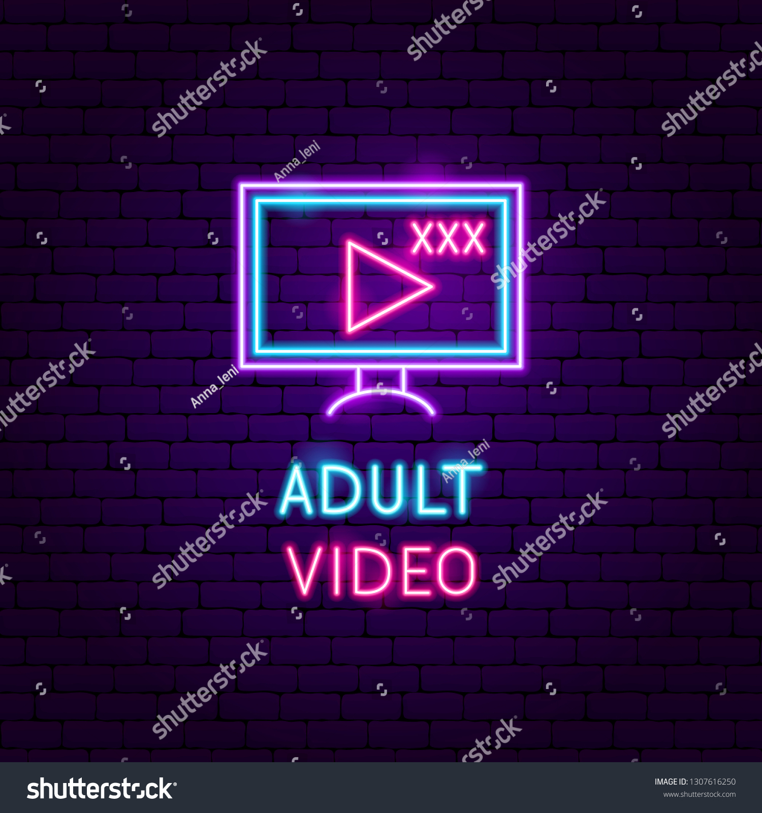 Adult Video Neon Label Vector Illustration Stock Vector Royalty Free 1307616250 Shutterstock 1231