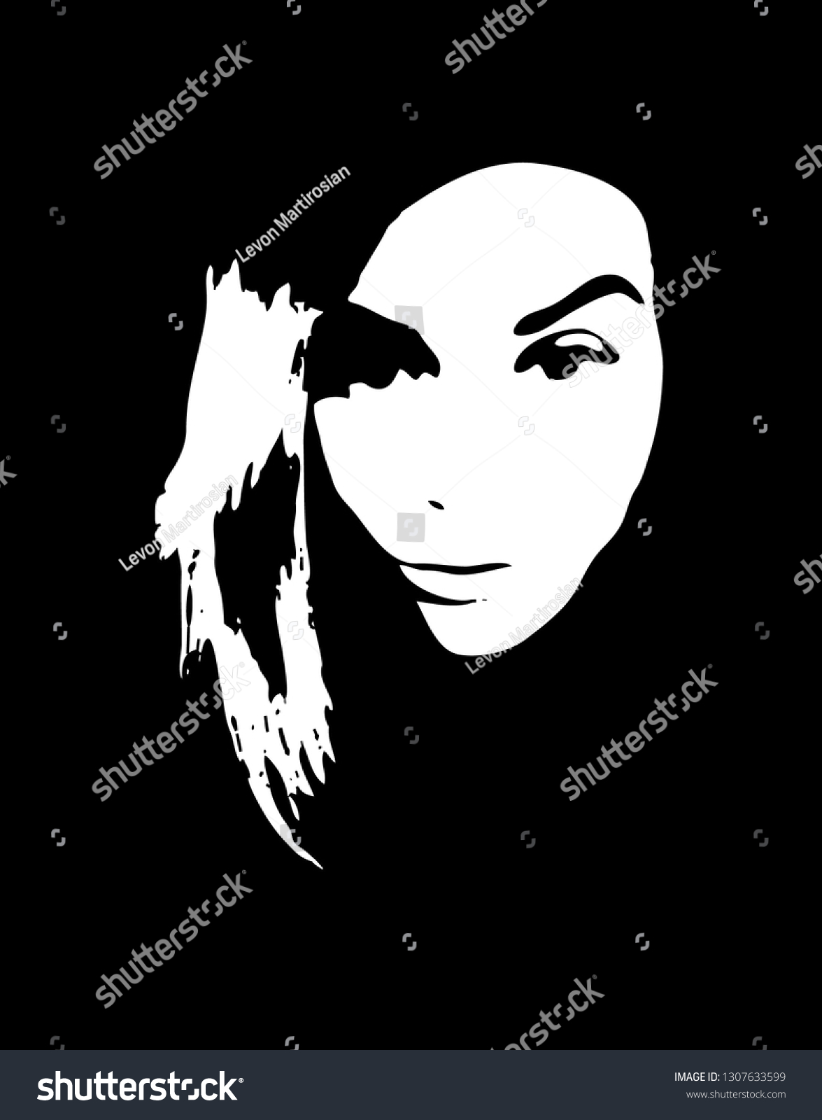 Sexy Young Woman Graffiti Stencil Face Stock Vector Royalty Free 1307633599 Shutterstock 8022