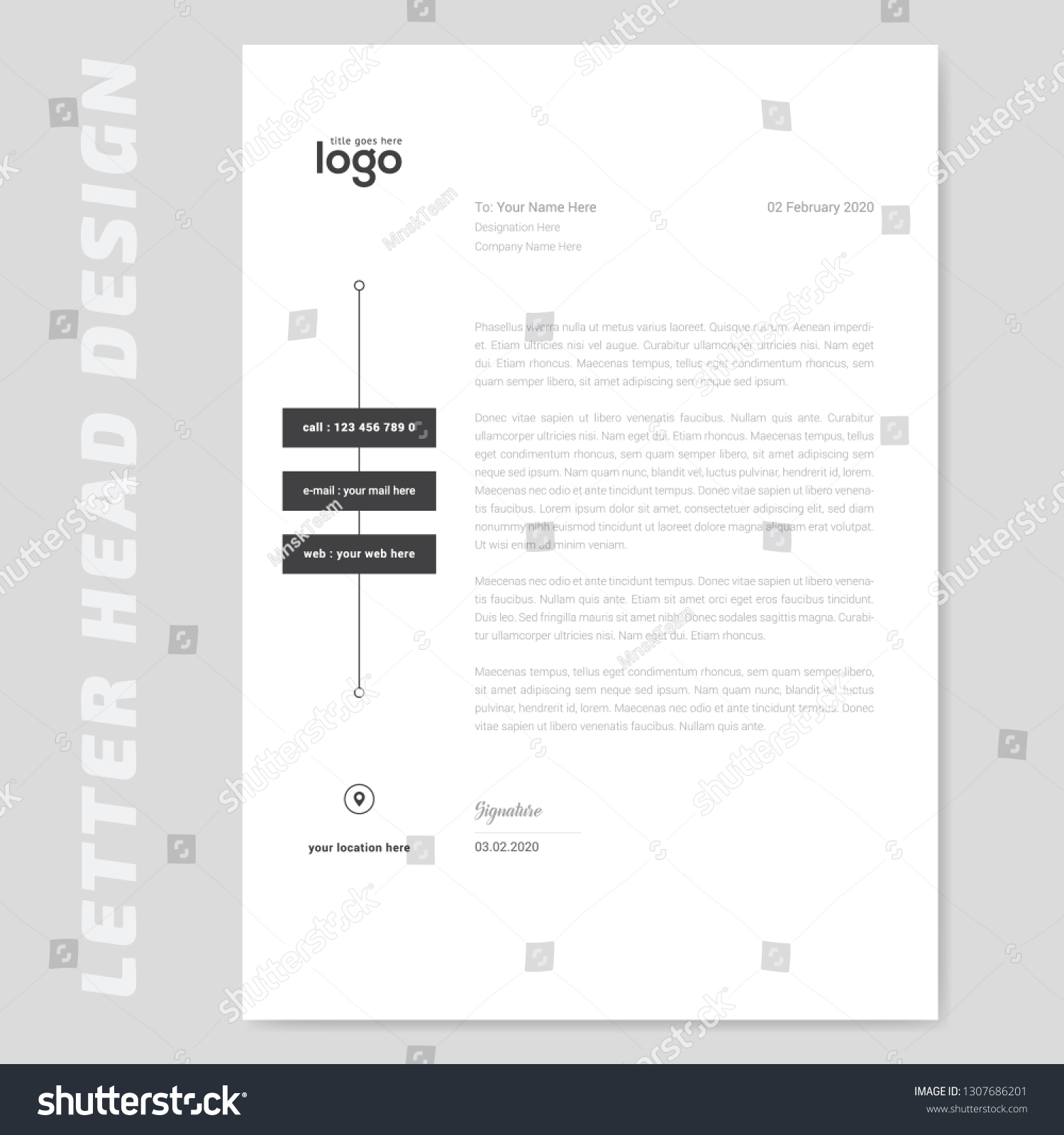 Business Style Letter Head Templates Your Stock Vector (Royalty Free ...