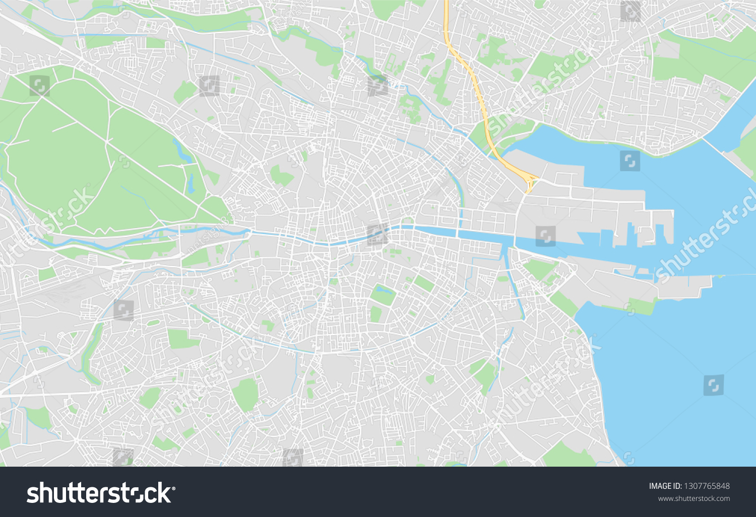 Dublin Ireland Printable Map Designed High Stock Vector (Royalty Free ...