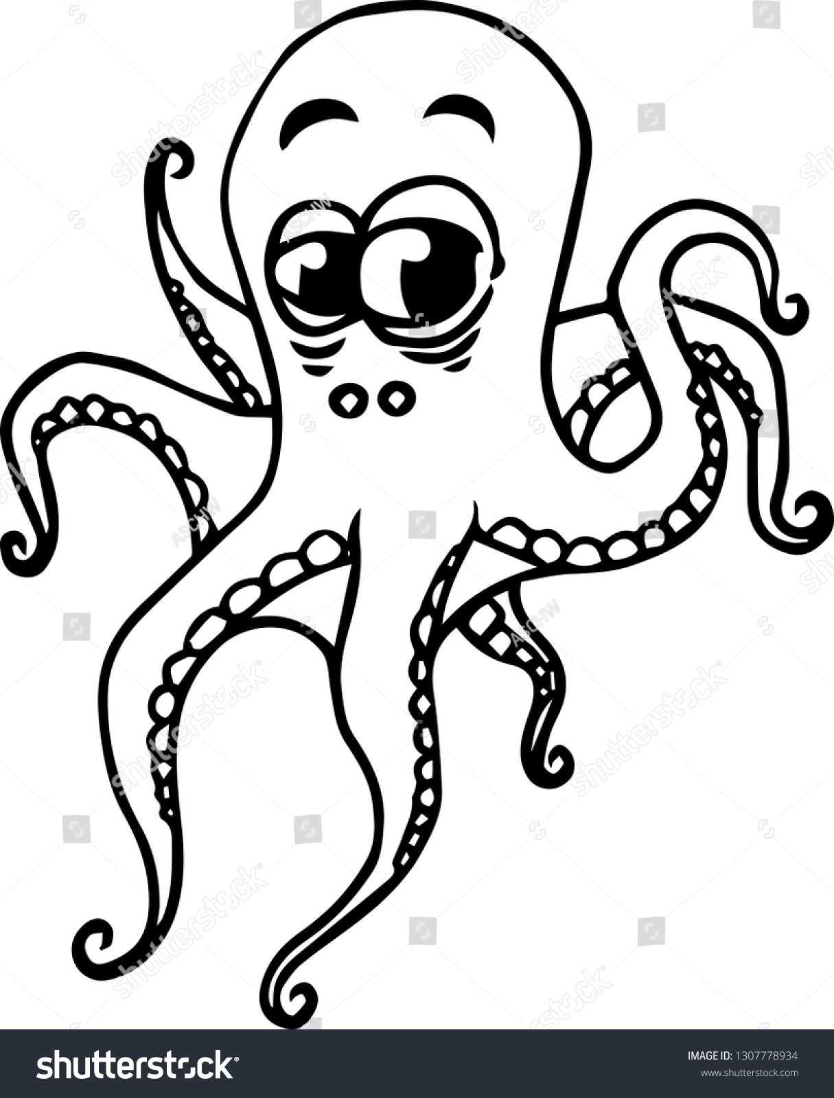 Cartoon Vector Illustration Octopus Vector Stock Vector (Royalty Free ...