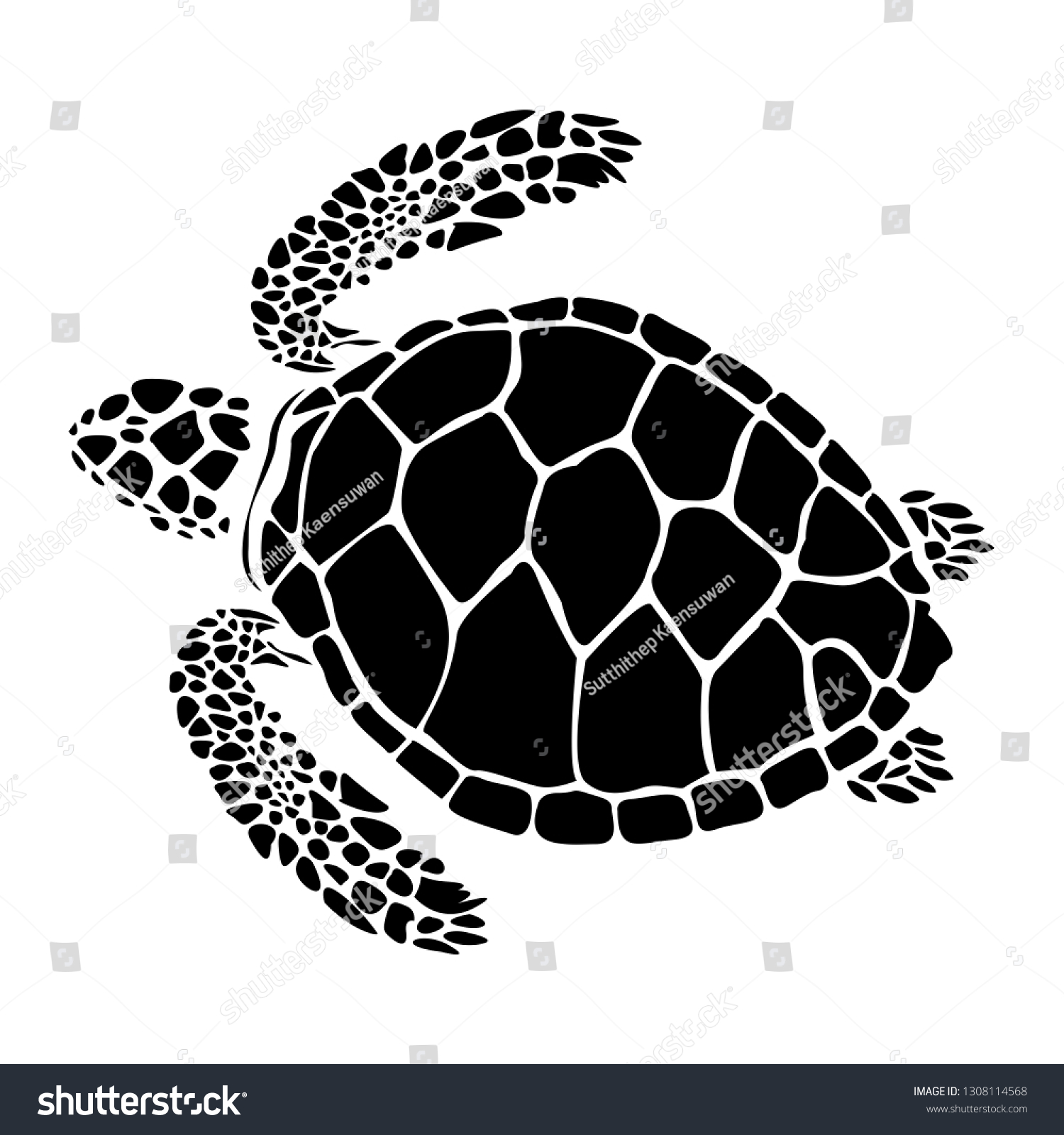 Graphic Sea Turtlevector Illustration Sea Turtle Stock Vector (Royalty ...