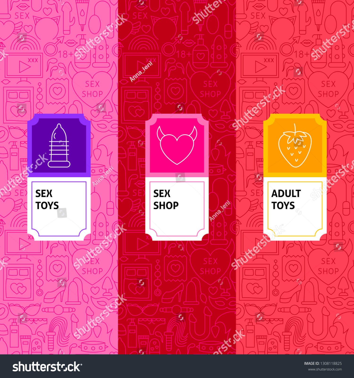 Line Sex Package Labels Vector Illustration Stock Vector Royalty Free 1308118825 Shutterstock 1455