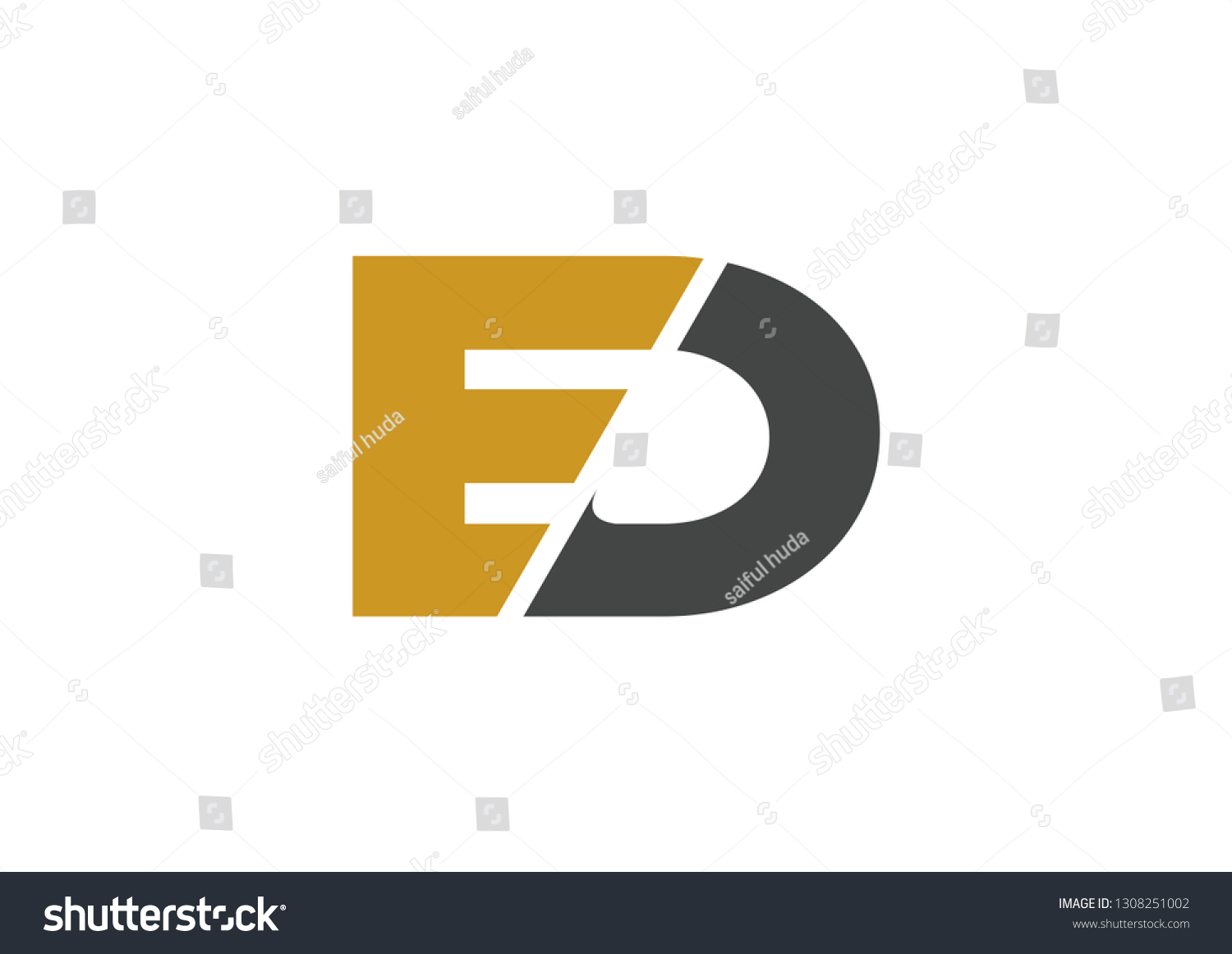 Letter Ed Logo Design Vector Stock Vector (Royalty Free) 1308251002 ...