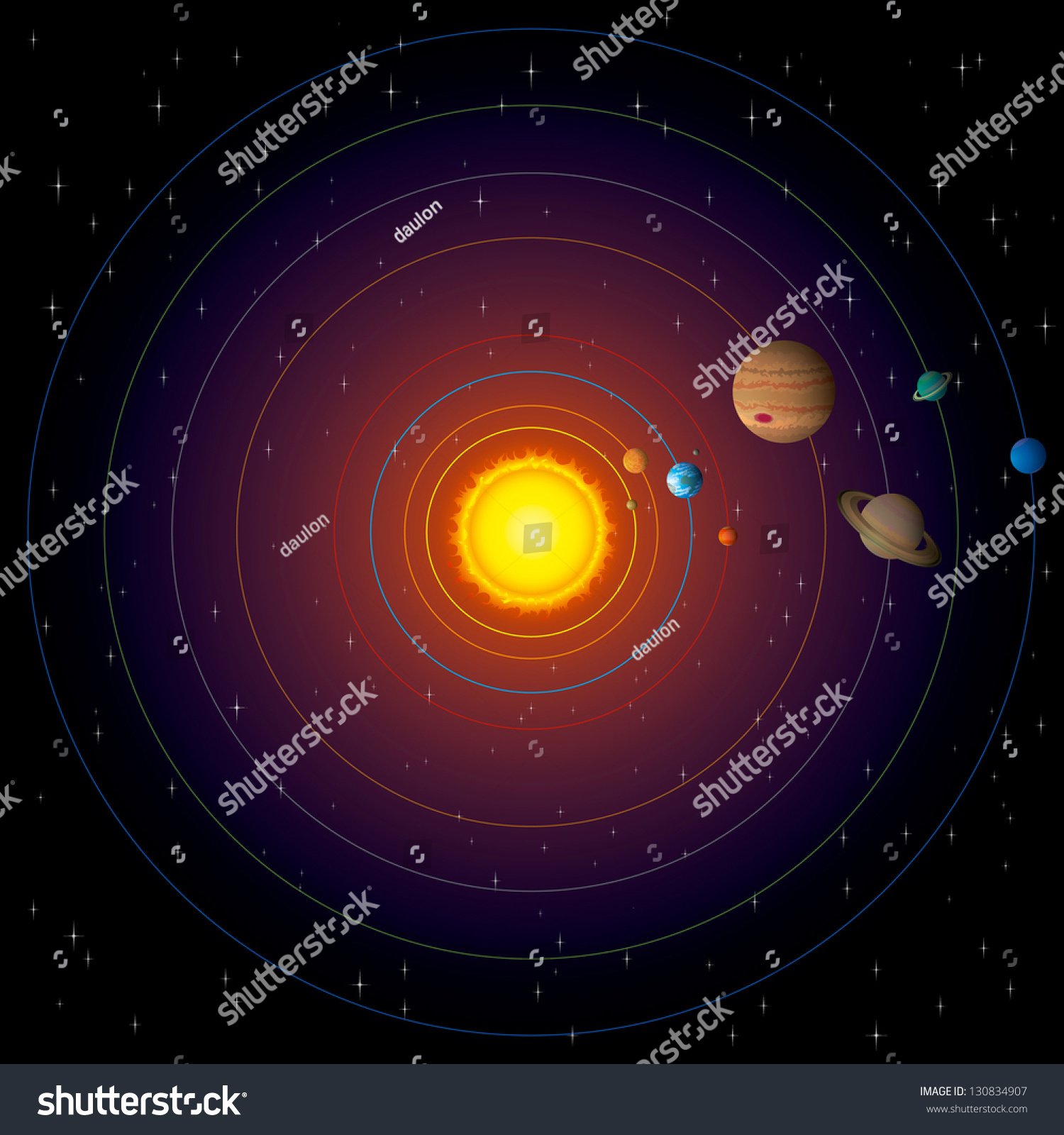 Solar System Vector Compatible Gradients Stock Vector (Royalty Free ...