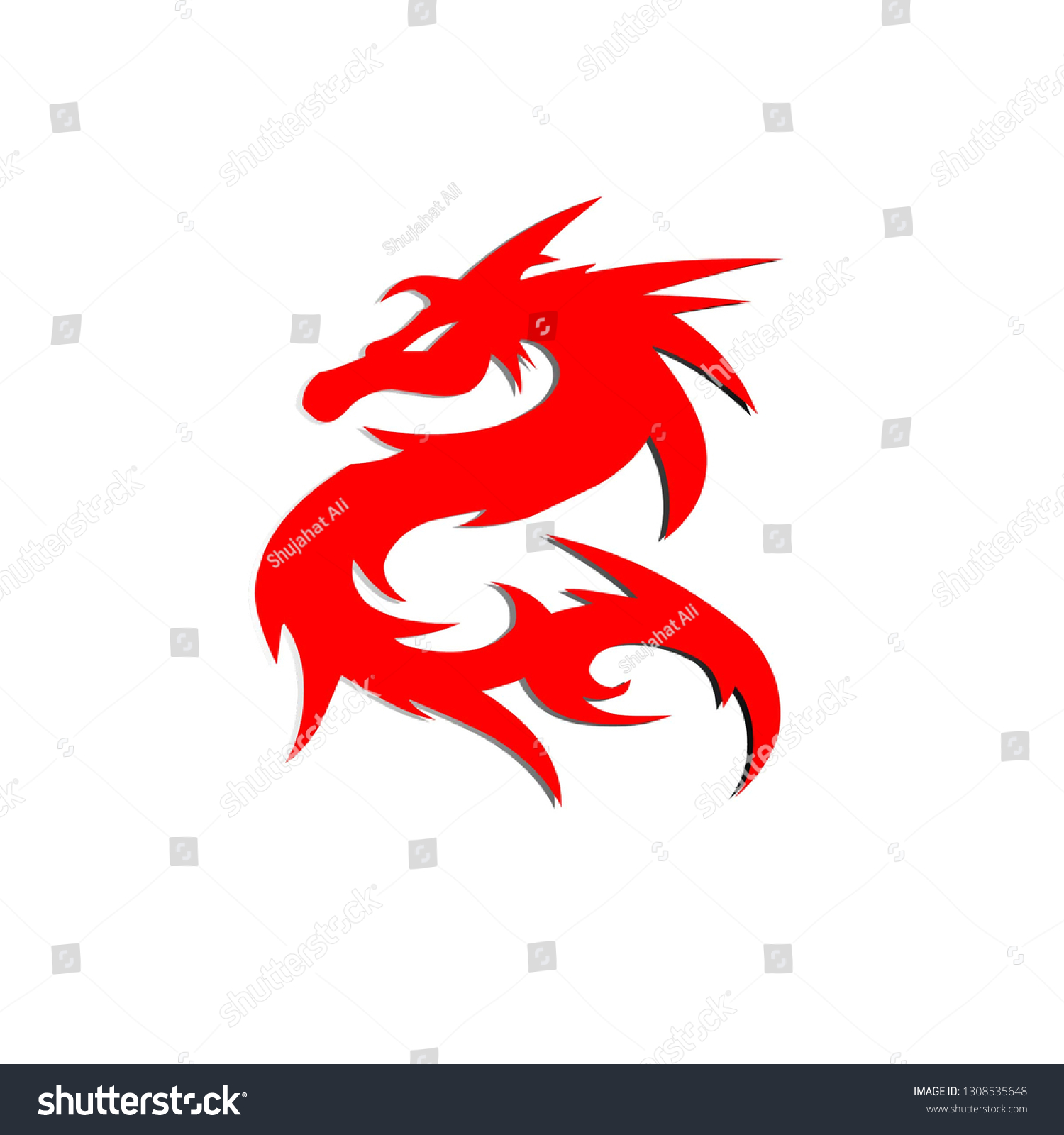 Dragon Tattoo Vector Logo Stock Vector (Royalty Free) 1308535648 ...