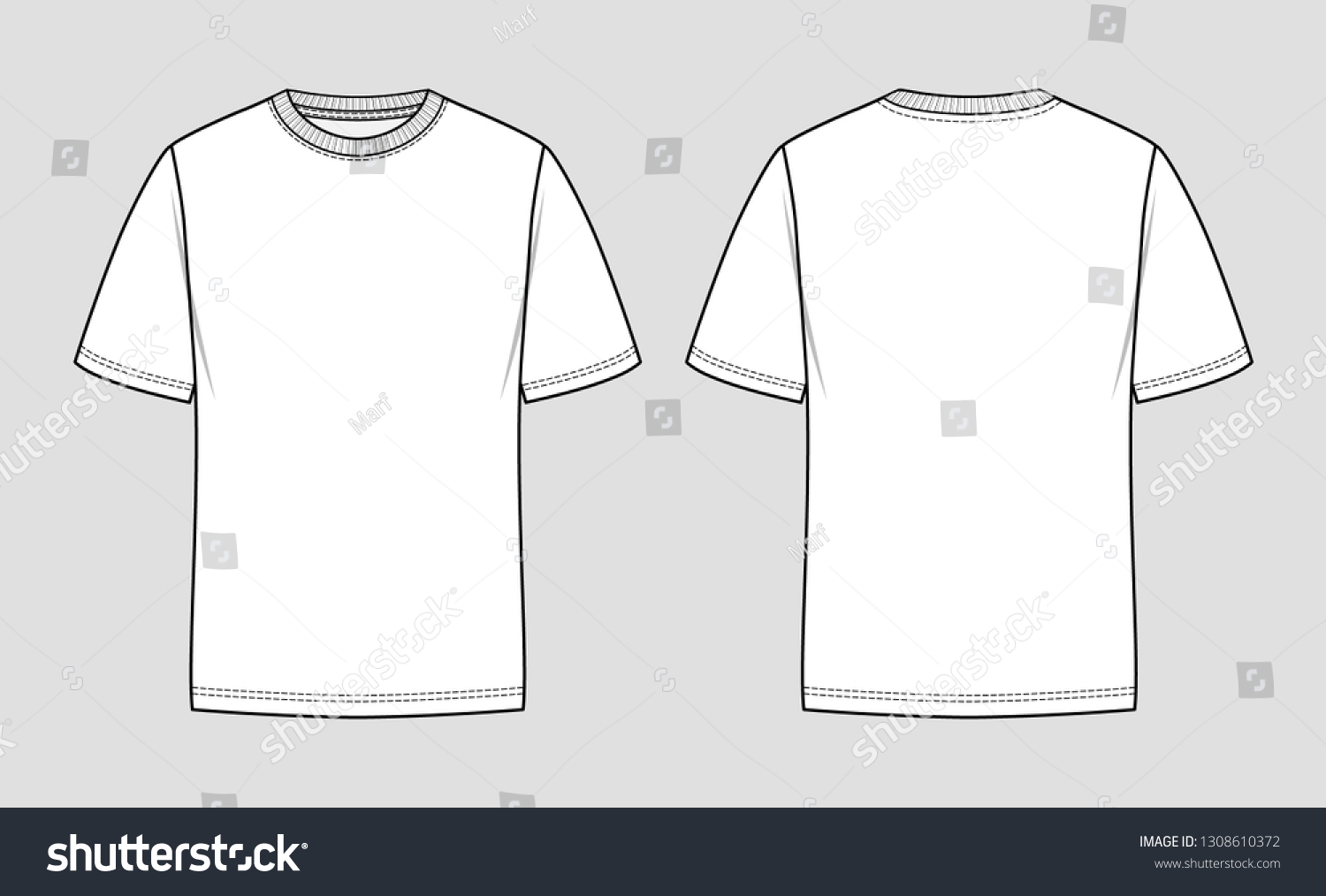 Tshirt Round Neck Mockup Template Stock Vector (Royalty Free ...