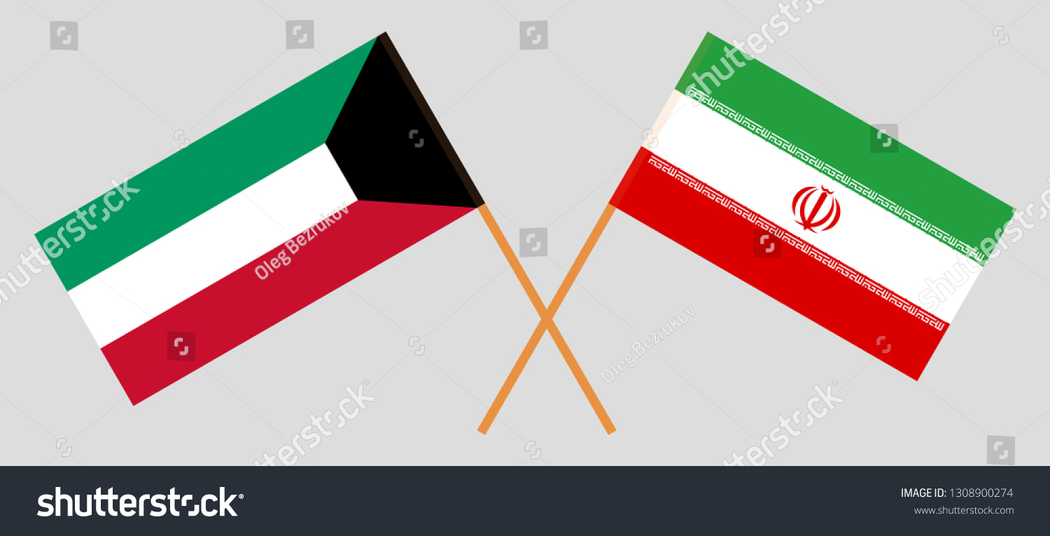 Iran Kuwait Iranian Kuwaiti Flags Official Stock Vector Royalty Free 1308900274 Shutterstock 