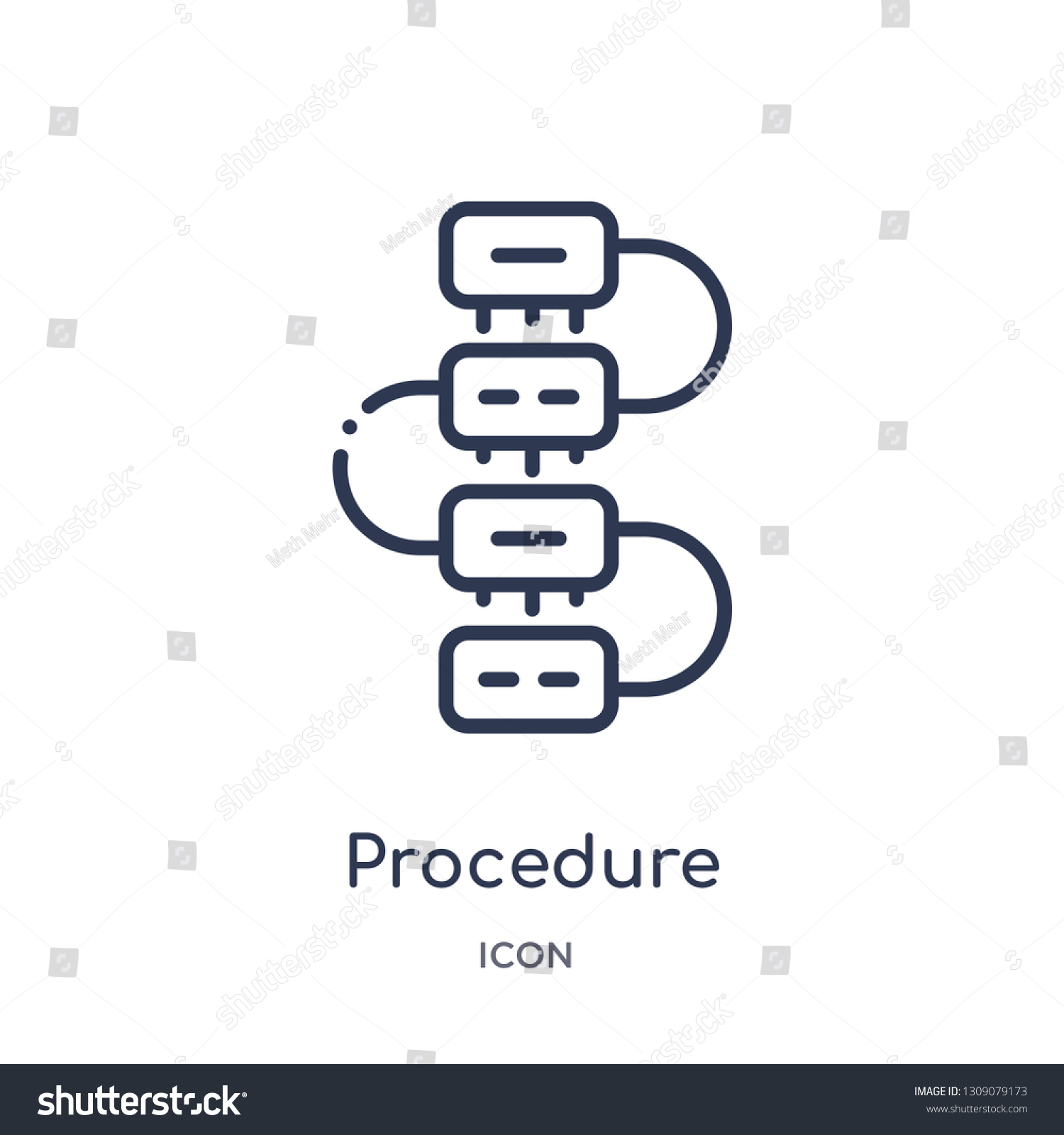 Procedure Icon Startup Outline Collection Thin Stock Vector (Royalty ...