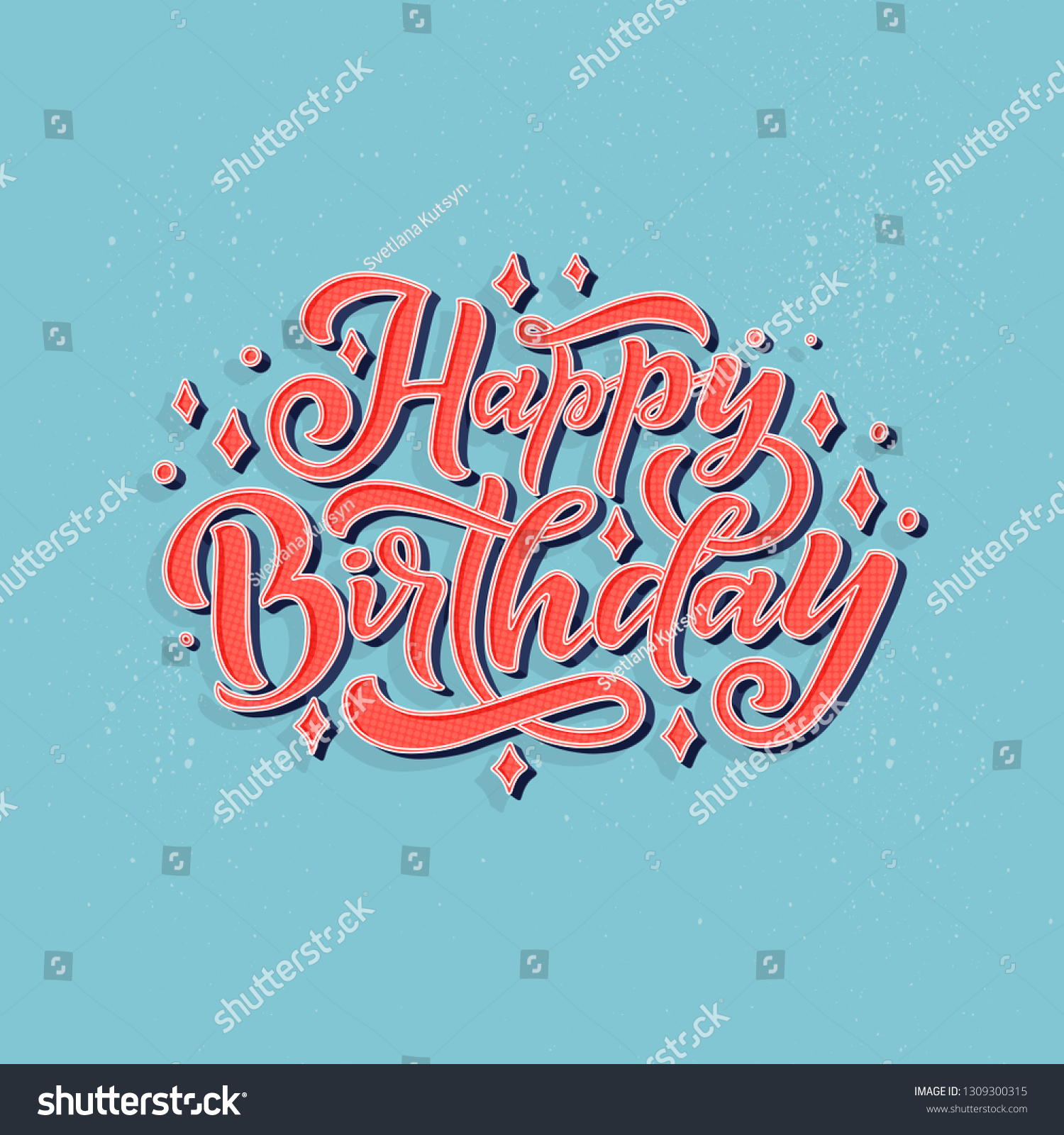 Illustration Happy Birthday Lettering Decoration Design Stock Vector 