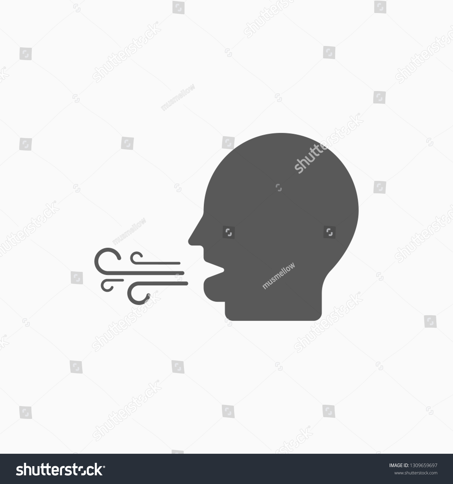 Breath Icon Bad Breath Vector Stock Vector (Royalty Free) 1309659697 ...