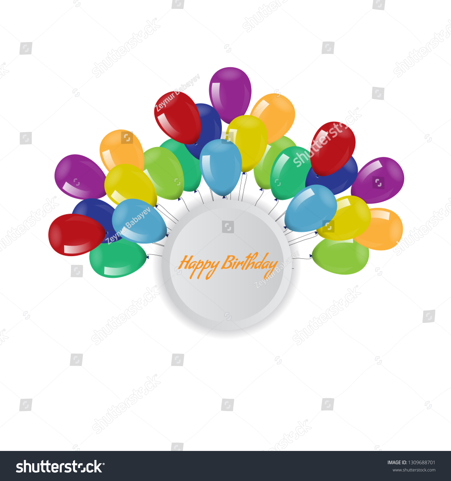 Birthday Background Flying Balloons Border Frame Stock Vector (Royalty ...