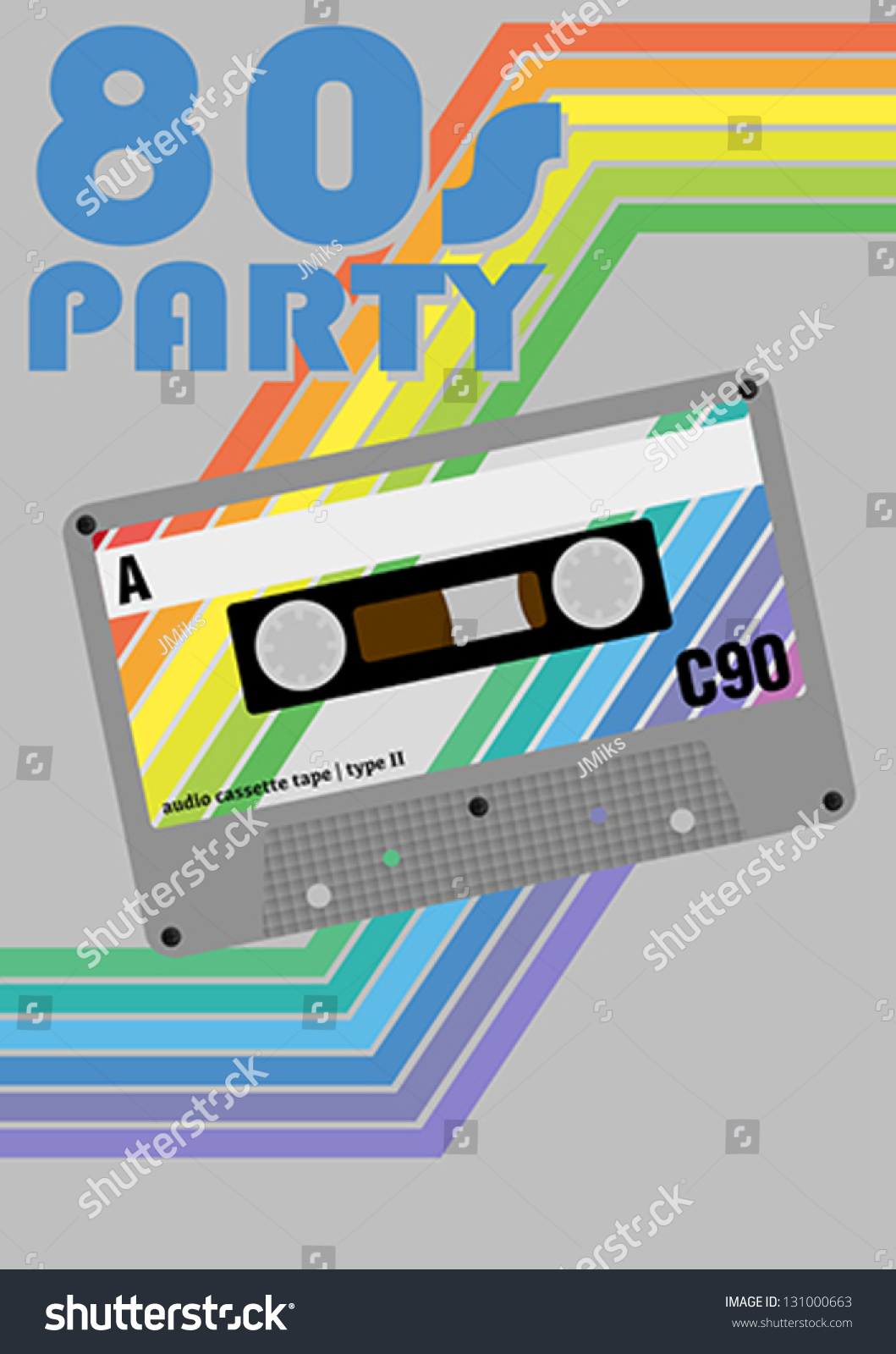 Retro Poster 80s Party Flyer Audio Stock Vector (Royalty Free ...