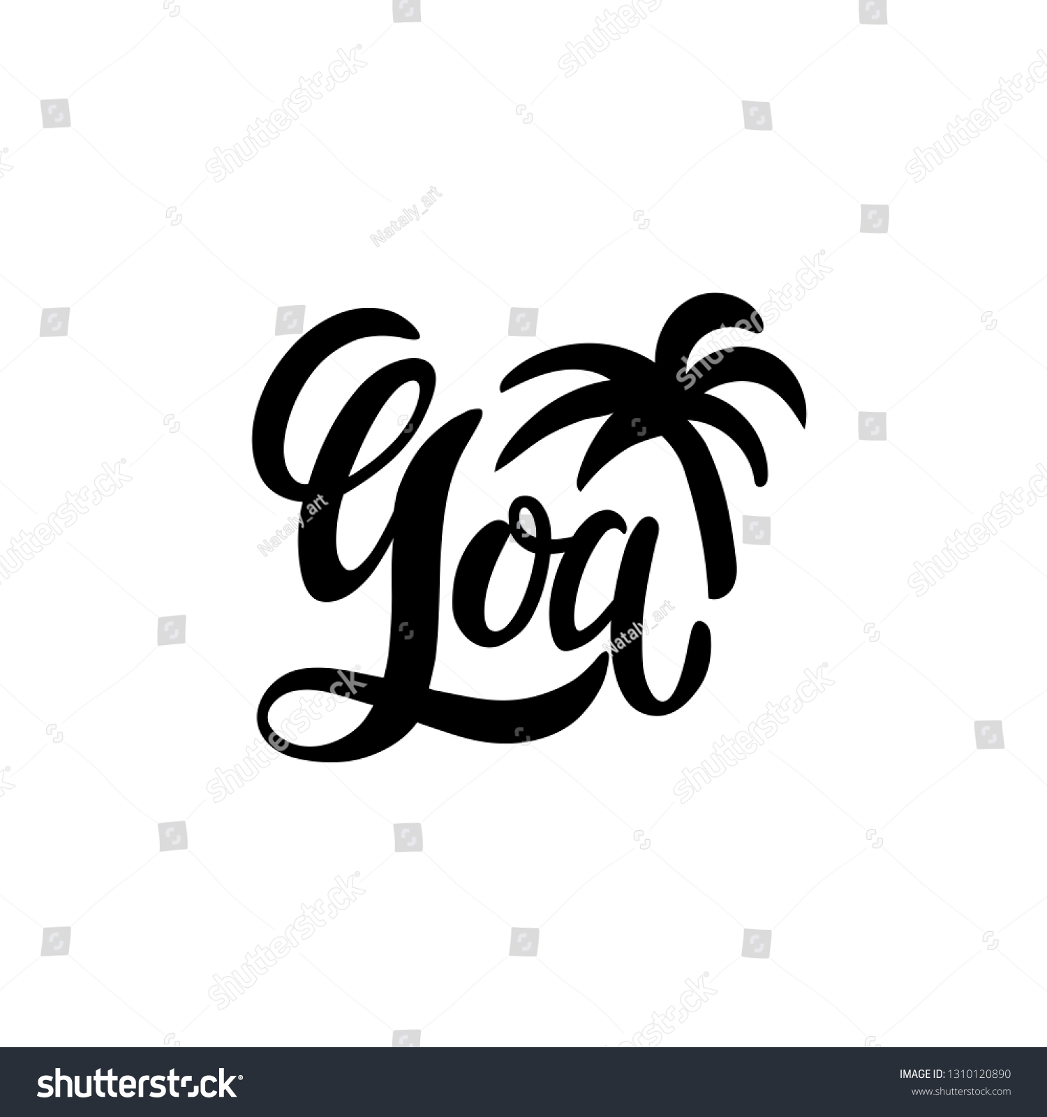 Goa Hand Written Lettering Palm India: vector de stock (libre de ...