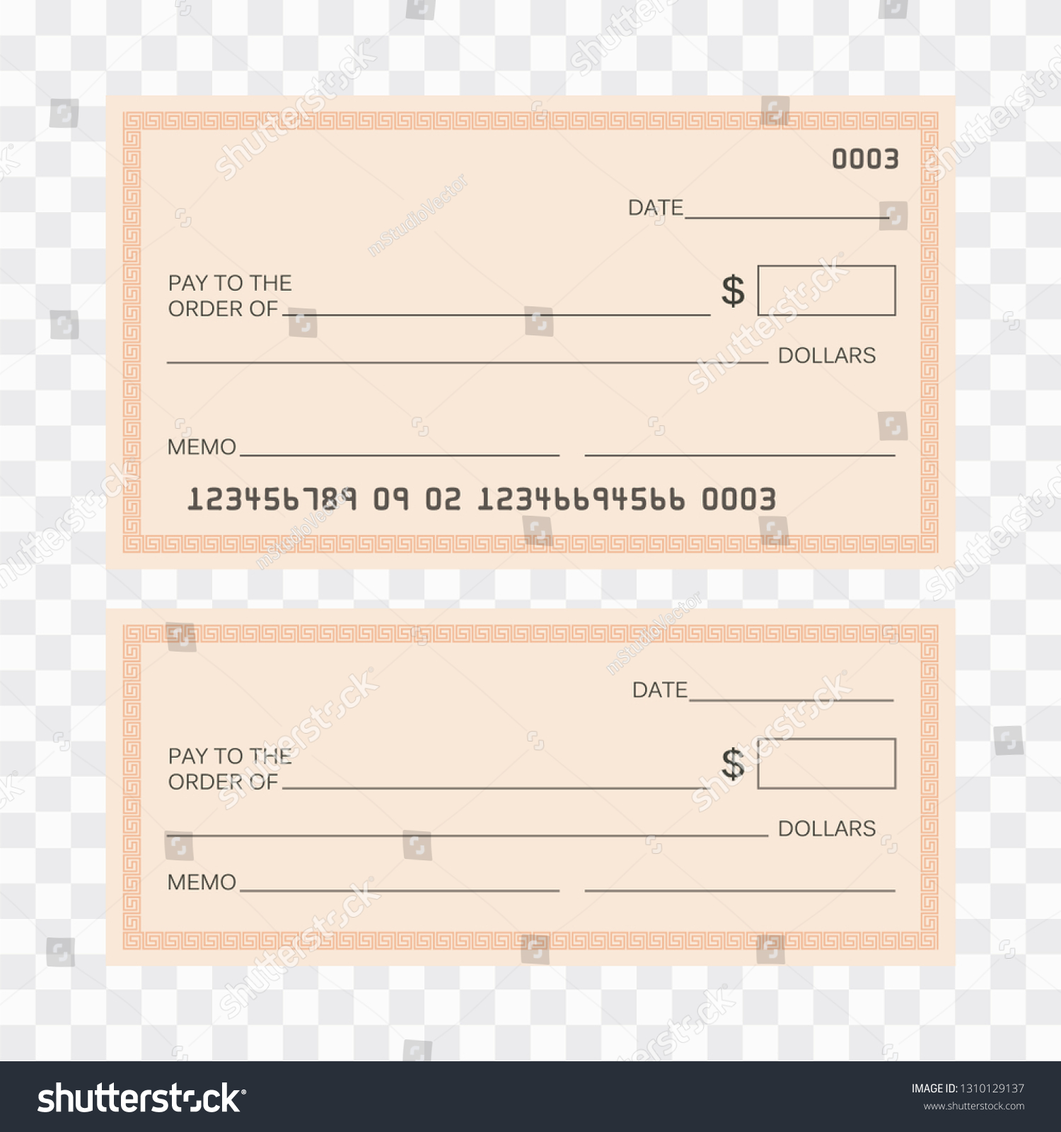 Check Template Bank Blank Check Icon Stock Vector (Royalty Free ...