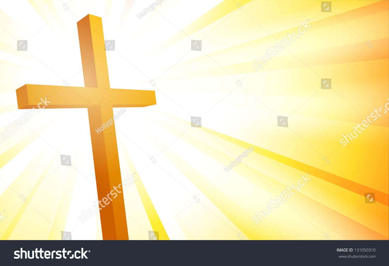 Cross On Gold Sunburst Background Stock Vector (Royalty Free) 131050310 ...