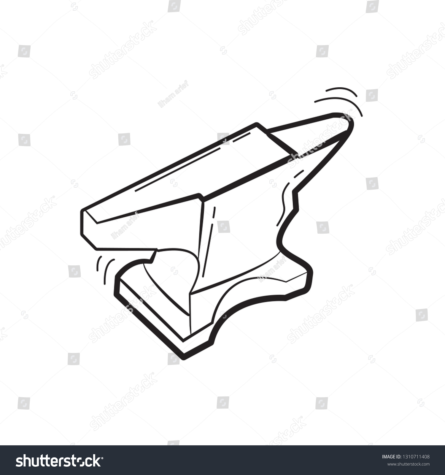 Doodle Anvil Icon Outline Stock Vector (Royalty Free) 1310711408 ...