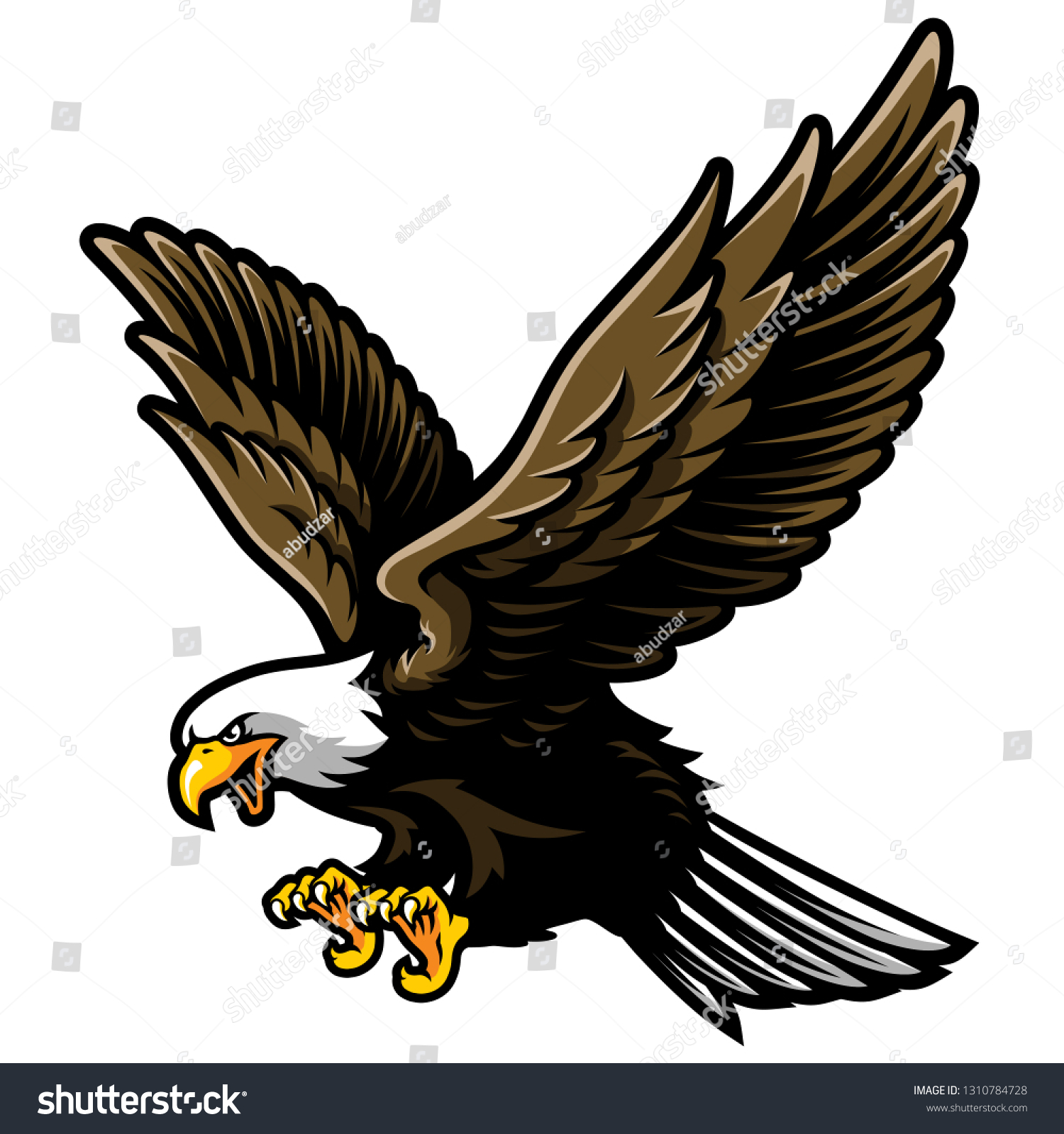 American Bald Eagle Open Wings Claws Stock Vector (Royalty Free ...