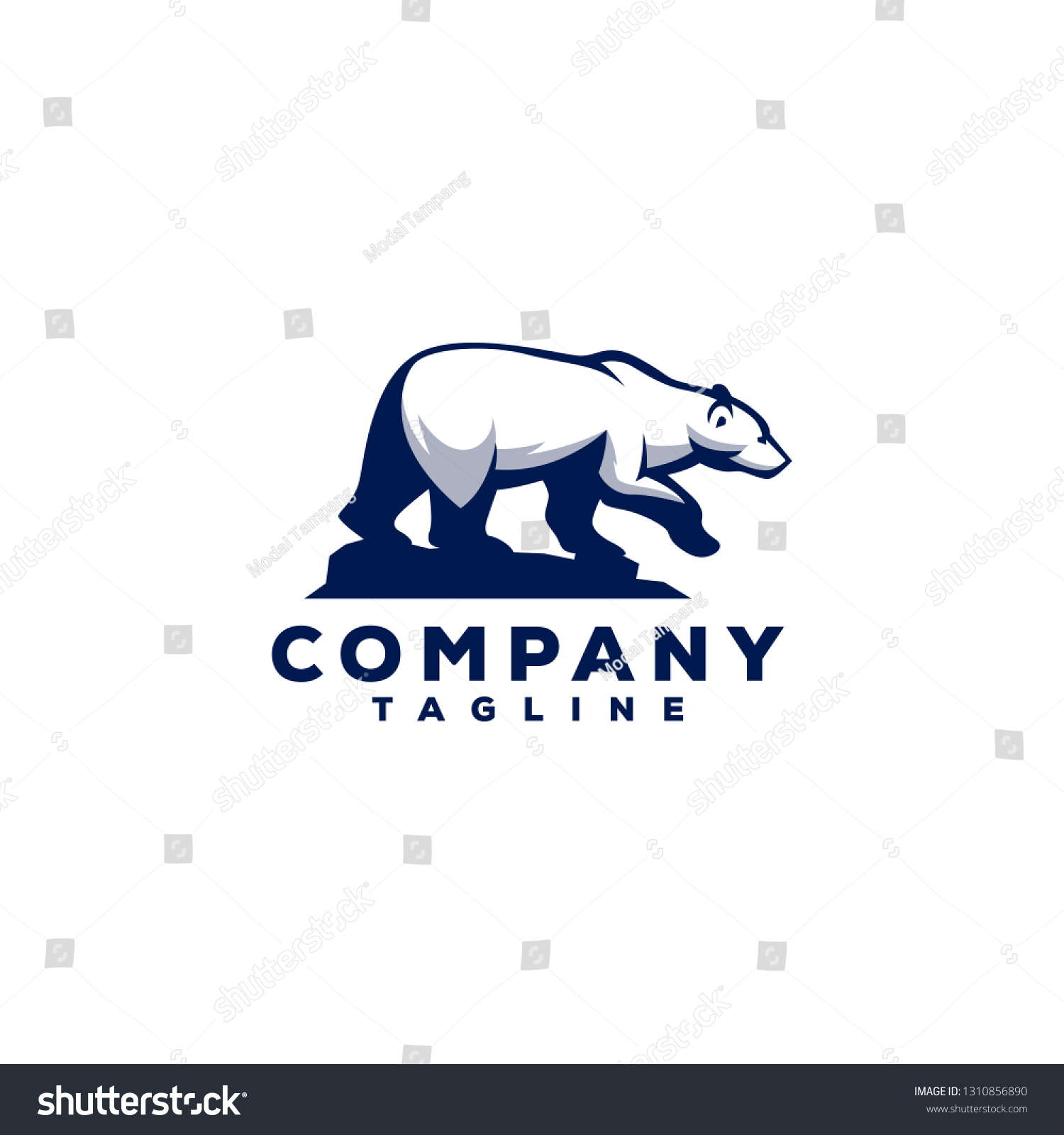 Polar Bear Logo Design Stock Vector (Royalty Free) 1310856890 ...