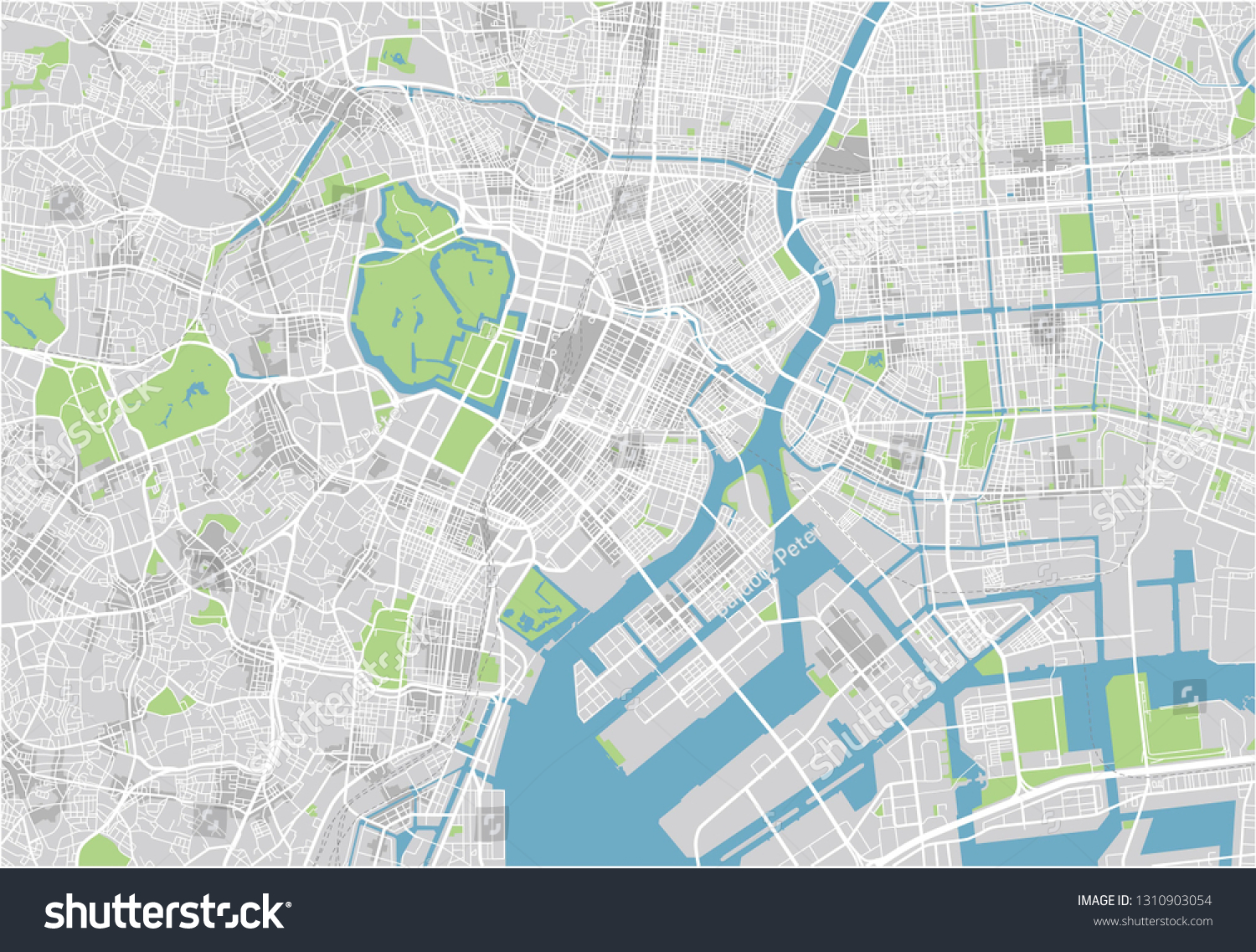 Vector City Map Tokyo Well Organized Stock Vector (Royalty Free ...