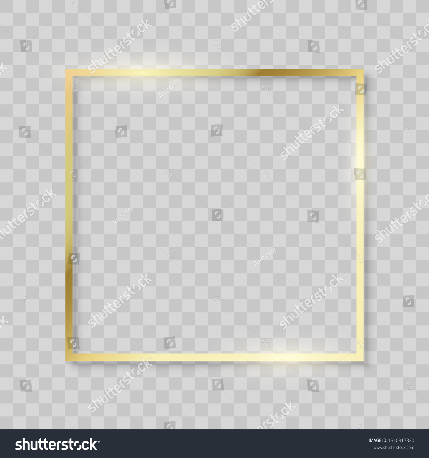 Gold Frame Realistic Golden Texture Borders Stock Vector (Royalty Free ...