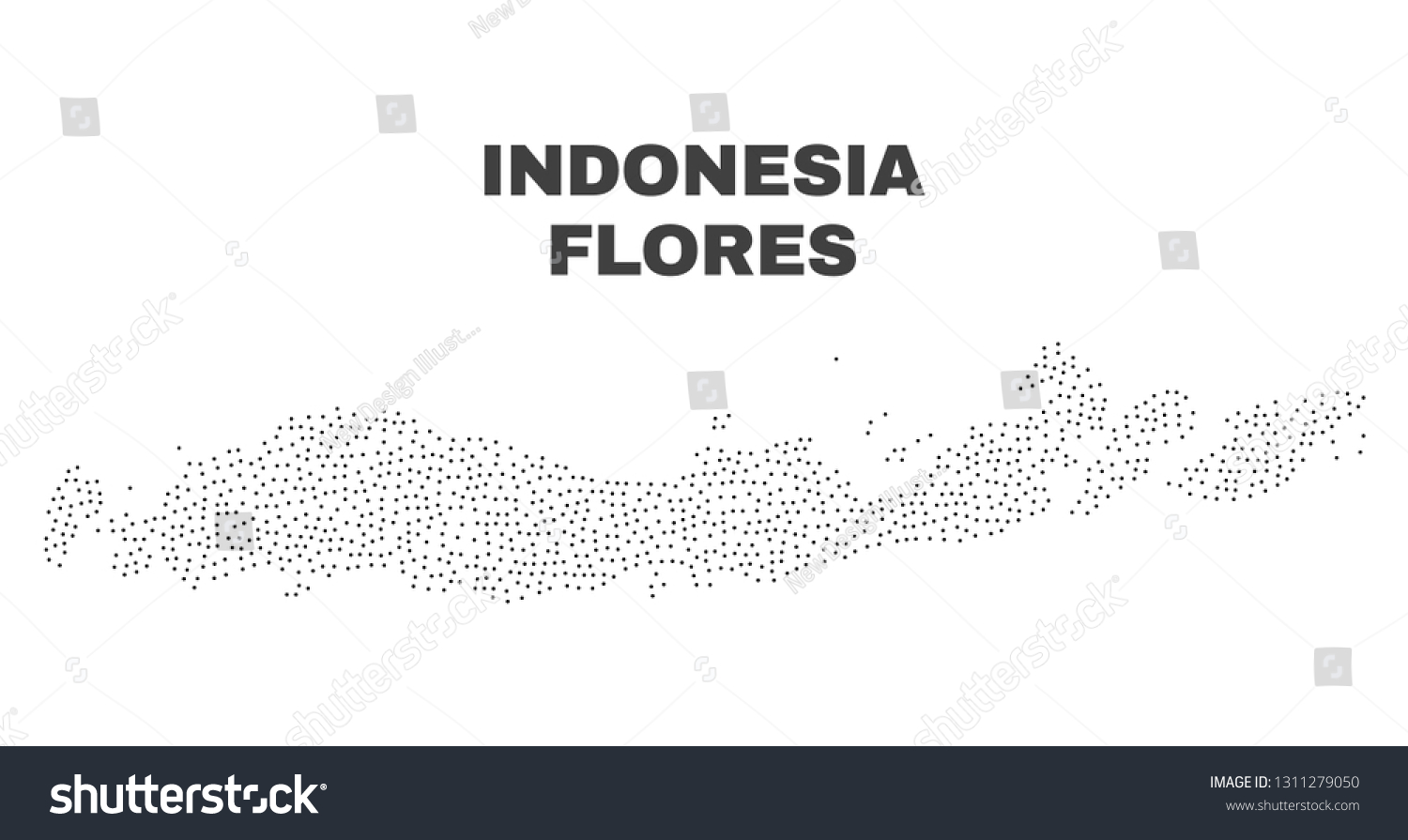 Flores Islands Indonesia Map Designed - Stock Vector Flores Islands Of Indonesia Map Designed With Small Dots Vector Abstraction In Black Color Is 1311279050