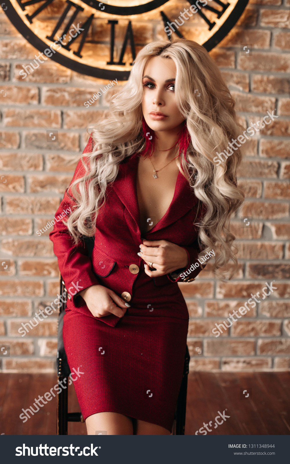Portrait Stunning Sexy Blonde Woman picture
