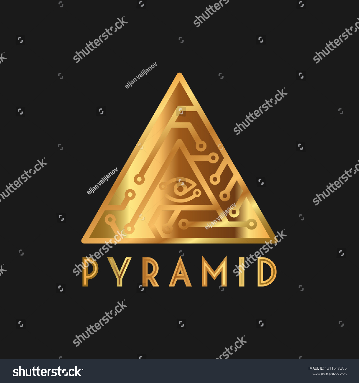 Digital Golden Pyramid Eye Logo Stock Vector (Royalty Free) 1311519386 ...