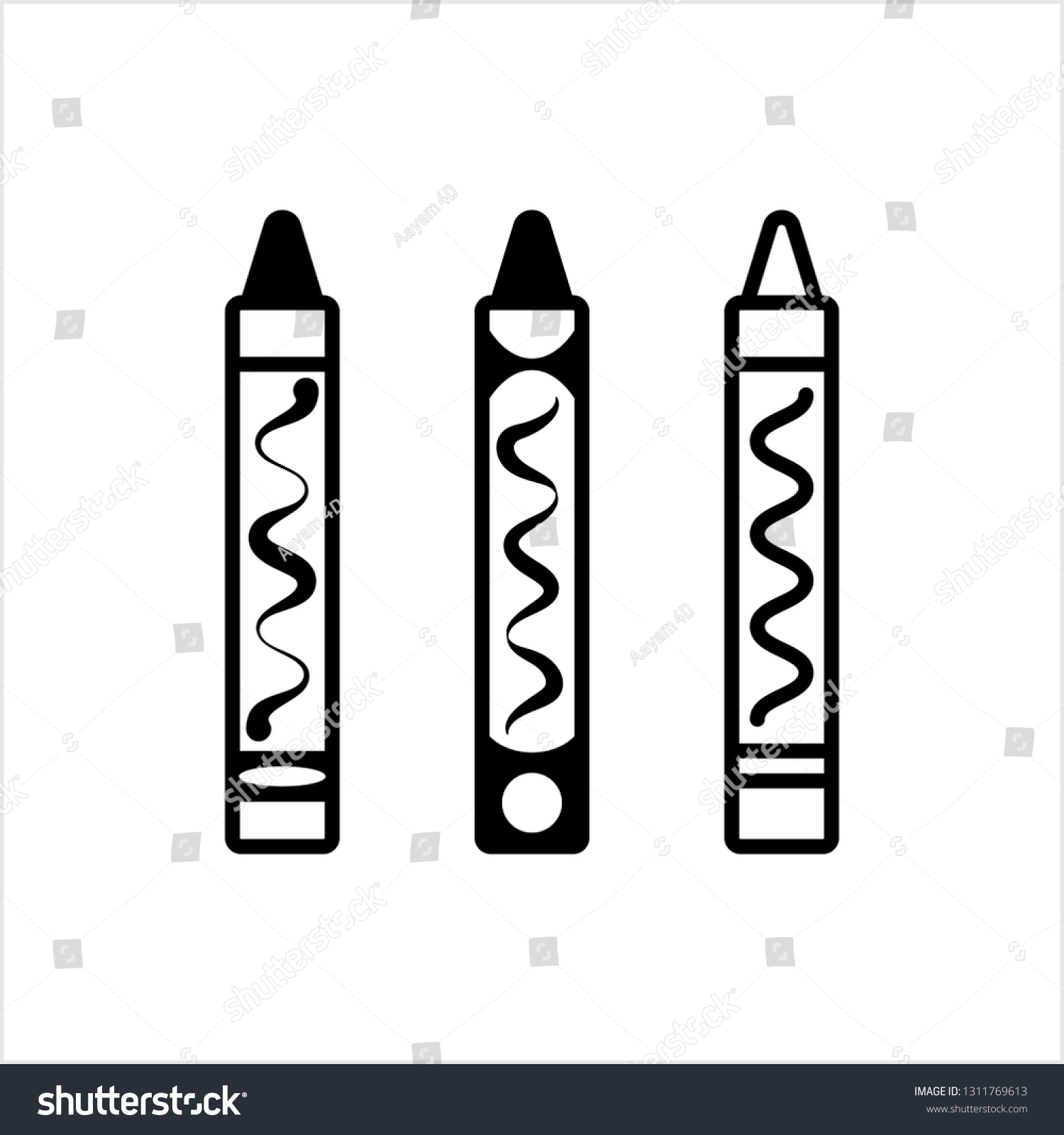 Crayon Icon Drawing Crayon Vector Art Stock Vector (Royalty Free ...