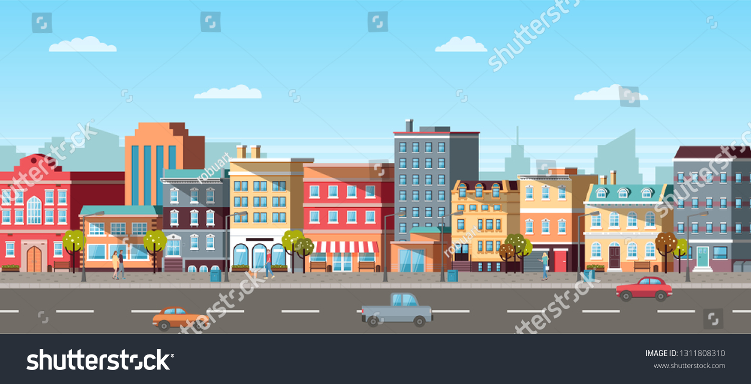 Urban Landscape Infographic Elements Modern City Stock Vector (Royalty ...