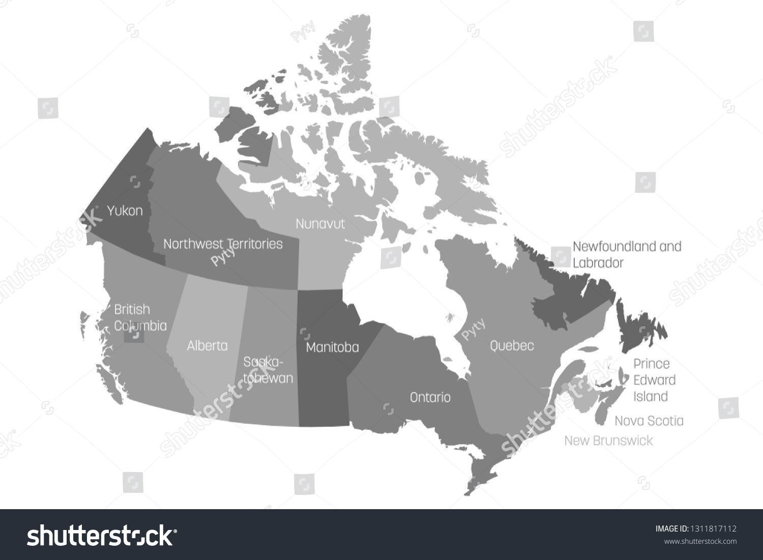 Map Canada Divided Into 10 Provinces Stock Vector (Royalty Free ...