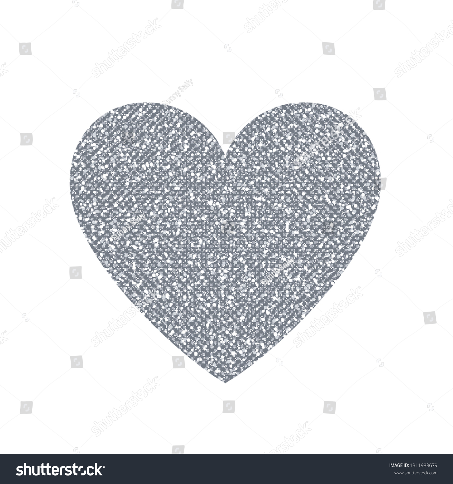 Silver Glitter Heart Pattern Vector Shape Stock Vector (Royalty Free ...