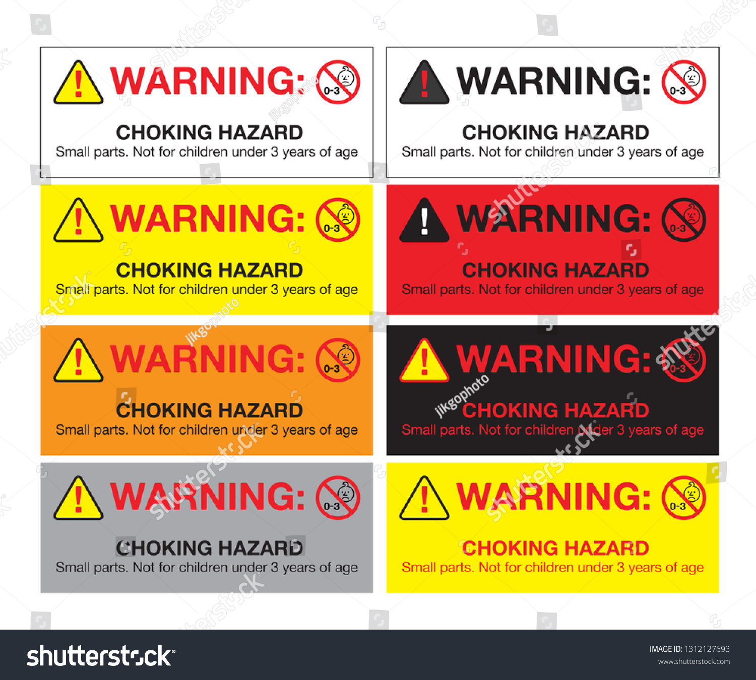 Warning Sticker Choking Hazard Small Parts Stock Vector (Royalty Free ...