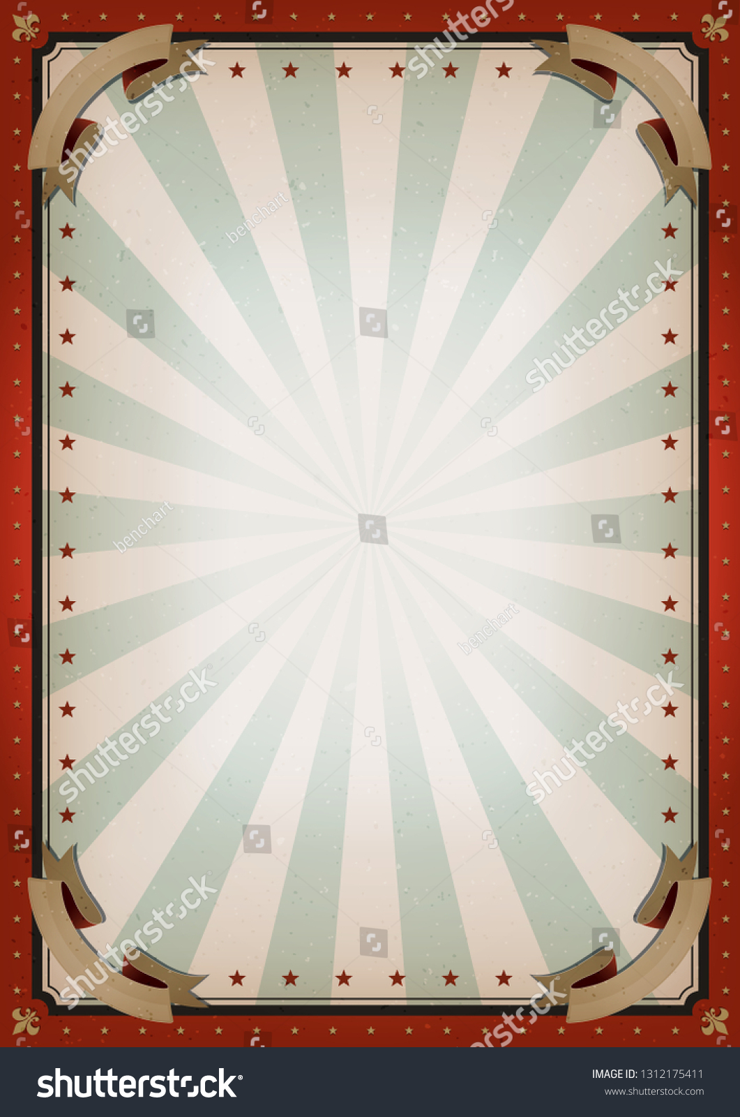 Vintage Blank Circus Poster Sign Illustration Stock Vector (Royalty ...