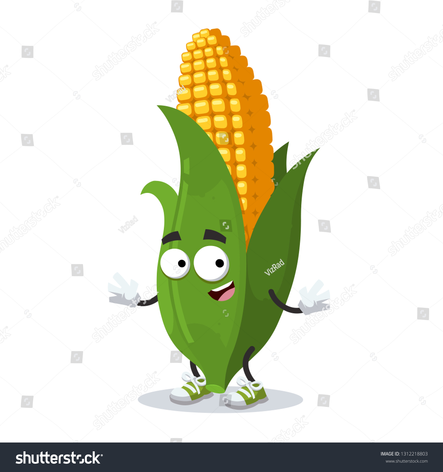 Cartoon Happy Ear Corn Mascot Smiling Stock Vector (Royalty Free ...