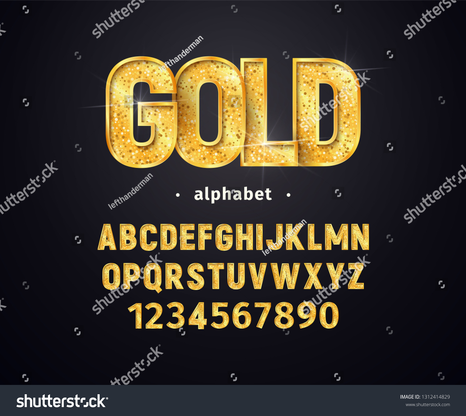 Vector Golden Alphabet Set Gold Letters Stock Vector (Royalty Free ...