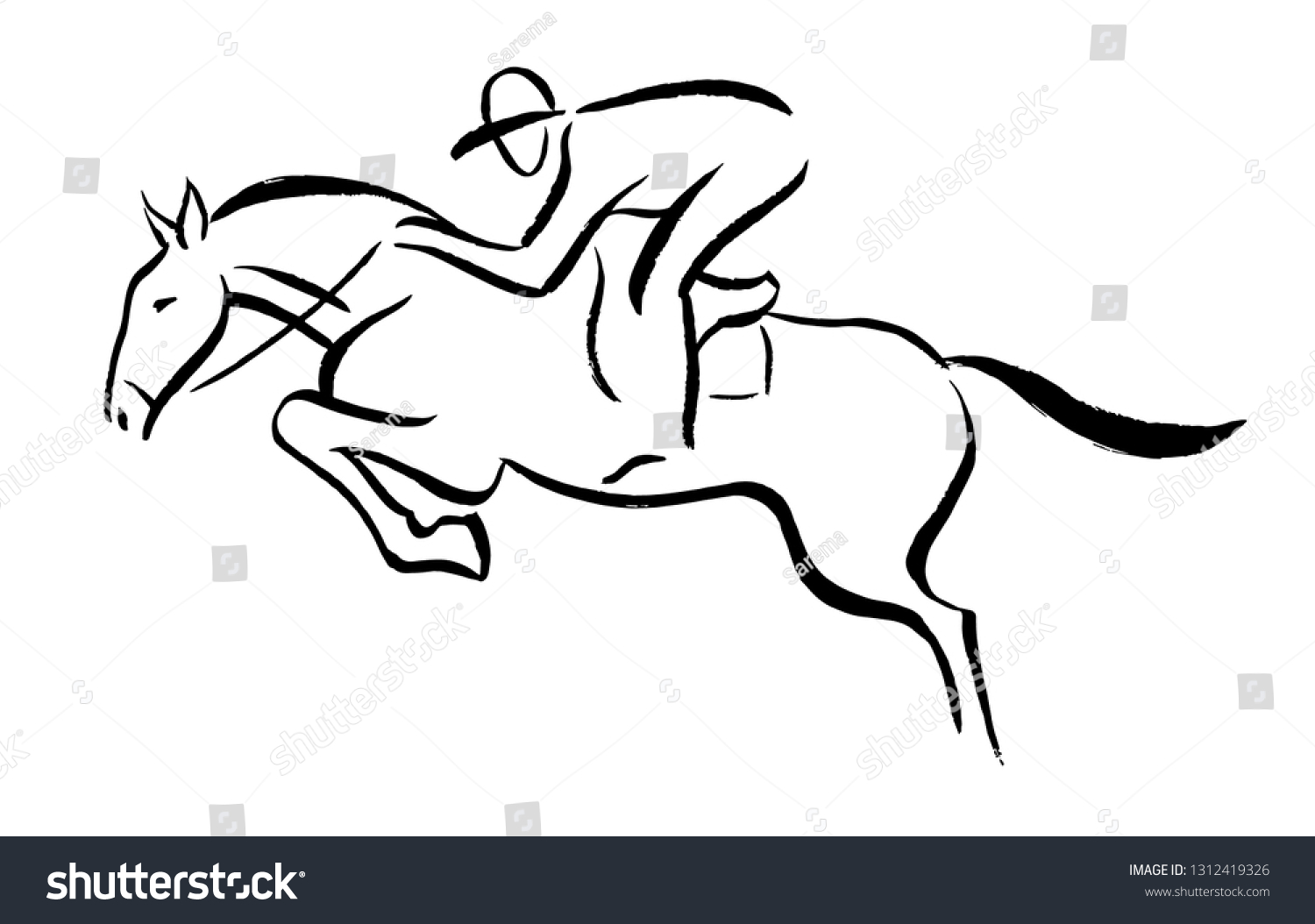 Equestrian Sport Emblem Black Vector Design Stock Vector (Royalty Free ...