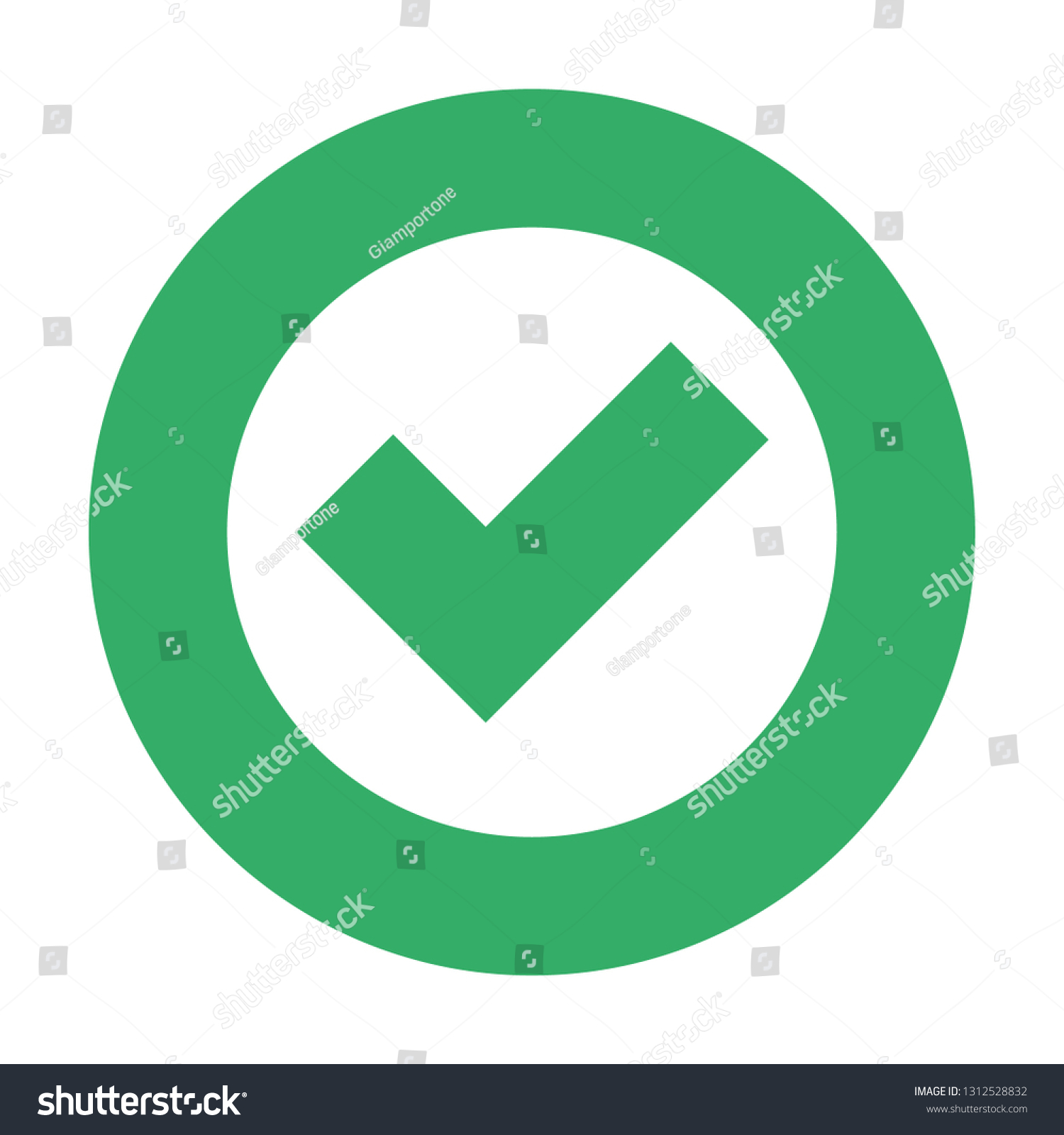 Approved Tick Icon Check Mark Vector เวกเตอร์สต็อก ปลอดค่าลิขสิทธิ์