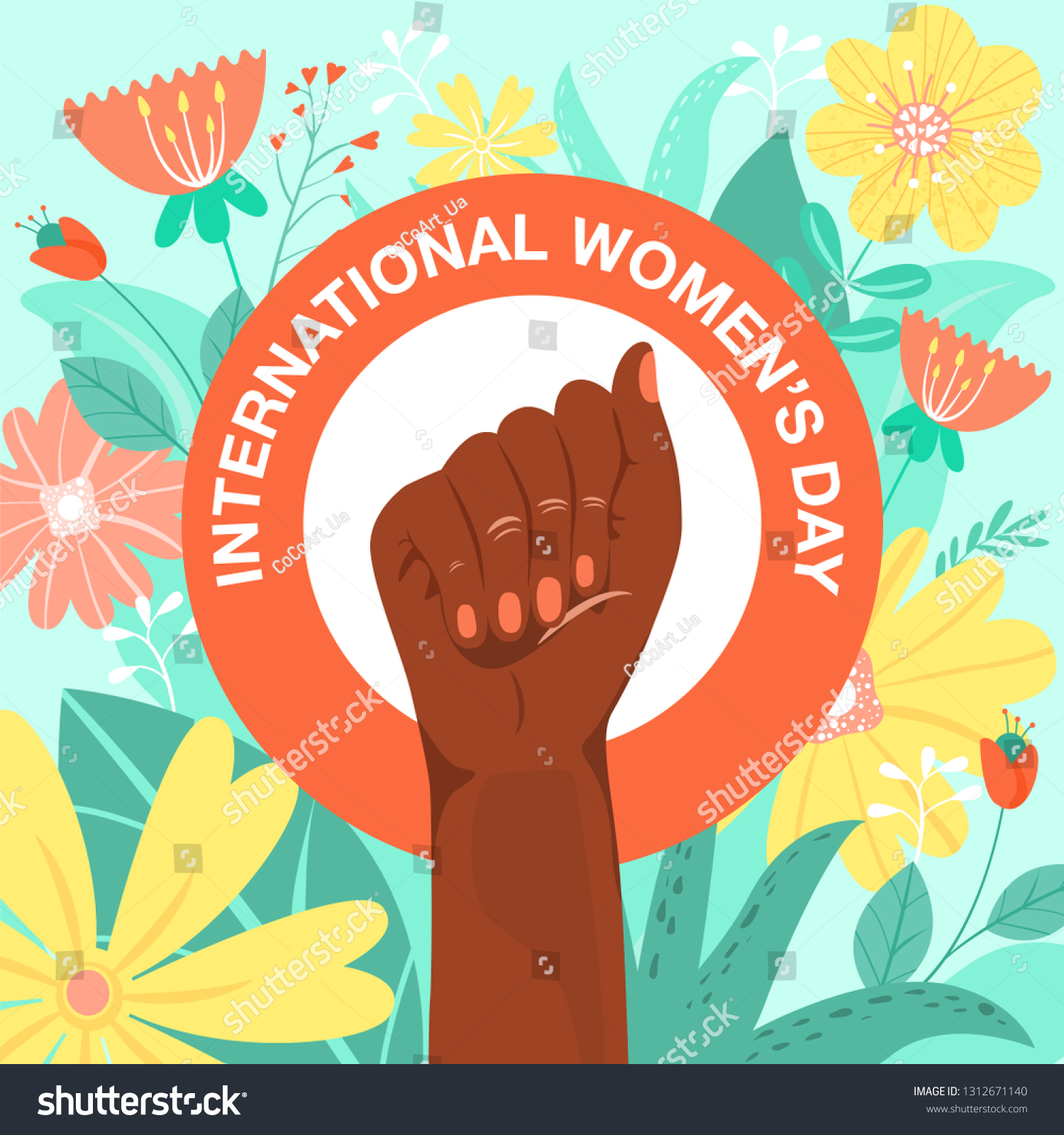 International Womens Day Feminism Girl Power Stock Vector Royalty Free