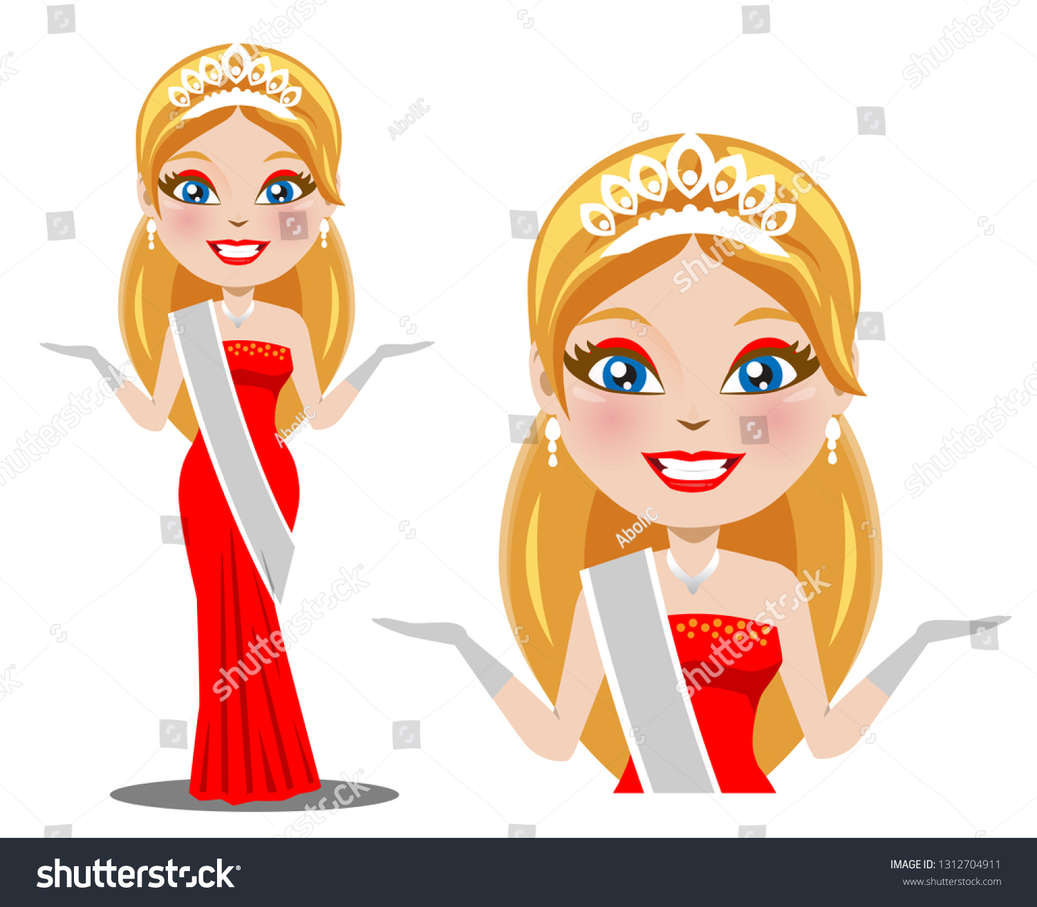 Vector Model Beauty Pageant Winning Model Stock Vector (Royalty Free ...