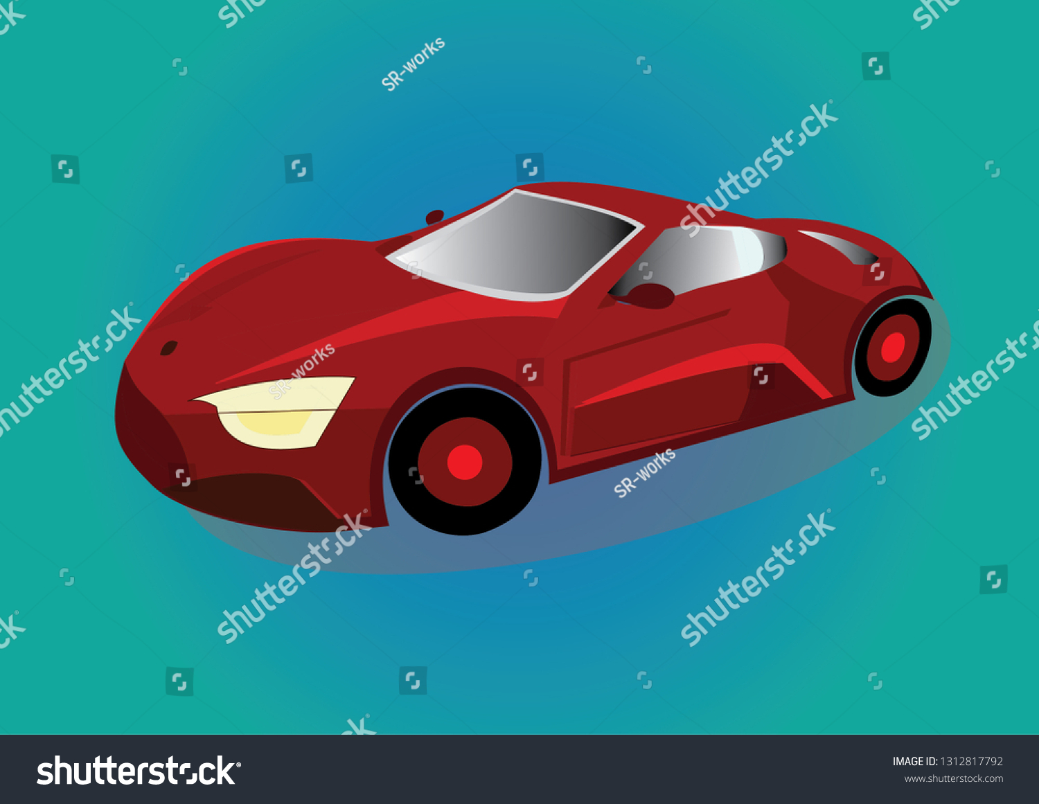 Red Hot Sports Fast Car Vector Stock Vector (Royalty Free) 1312817792 ...